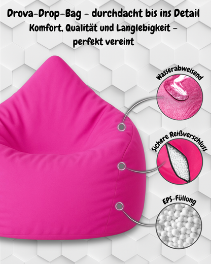 Sitzsack in Tropfenform