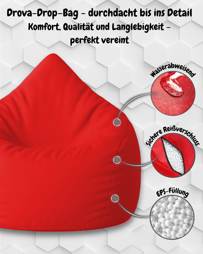 Sitzsack in Tropfenform