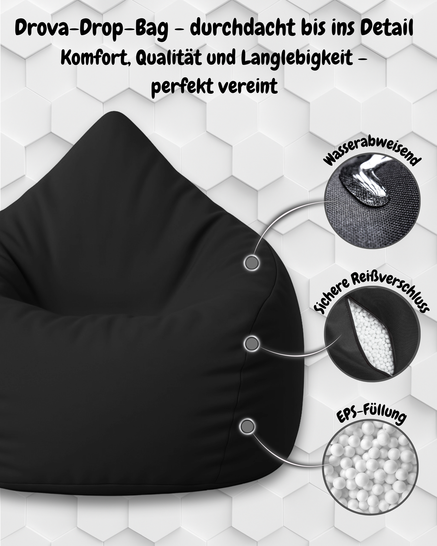 Sitzsack in Tropfenform Jumbo