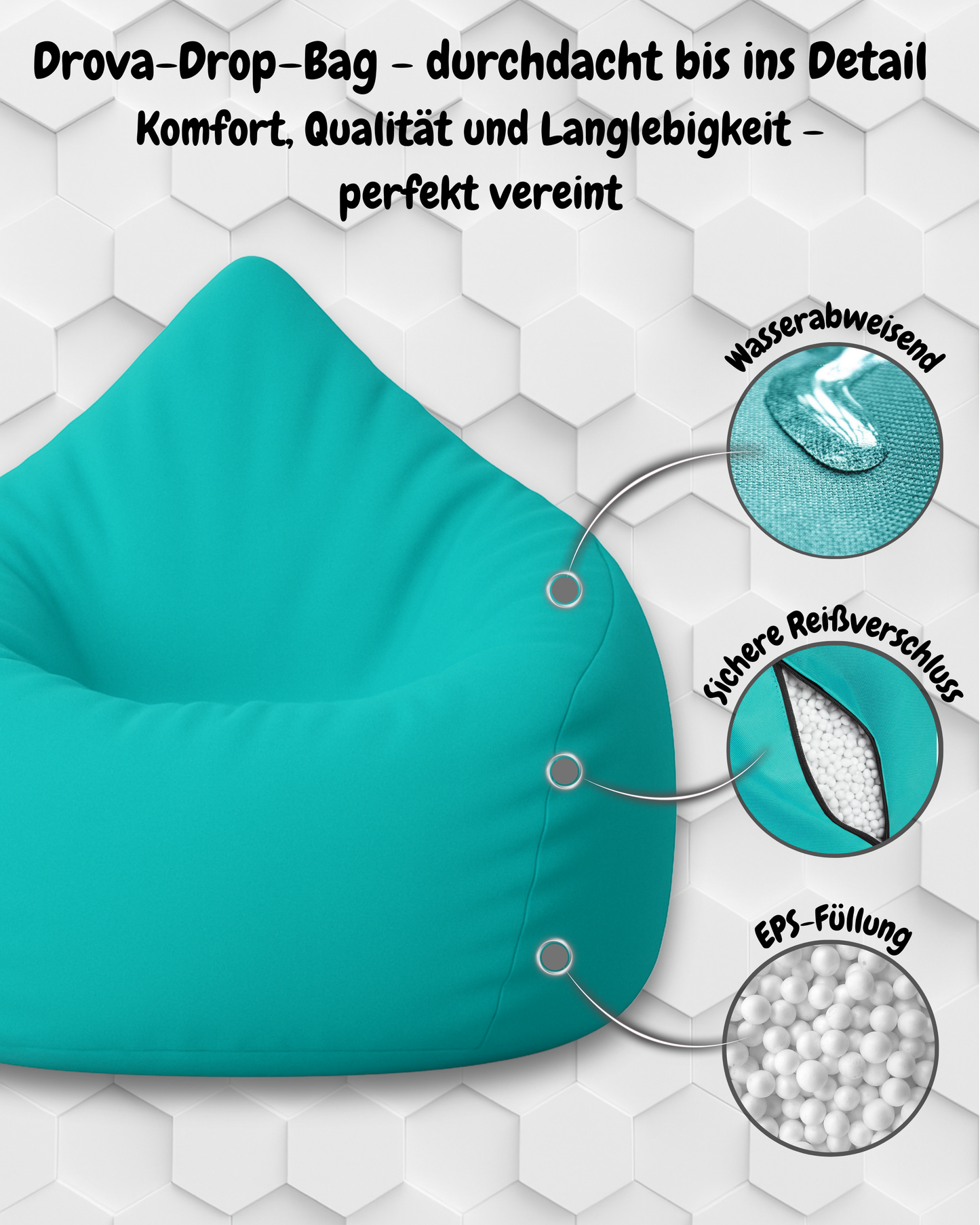 Sitzsack in Tropfenform Jumbo