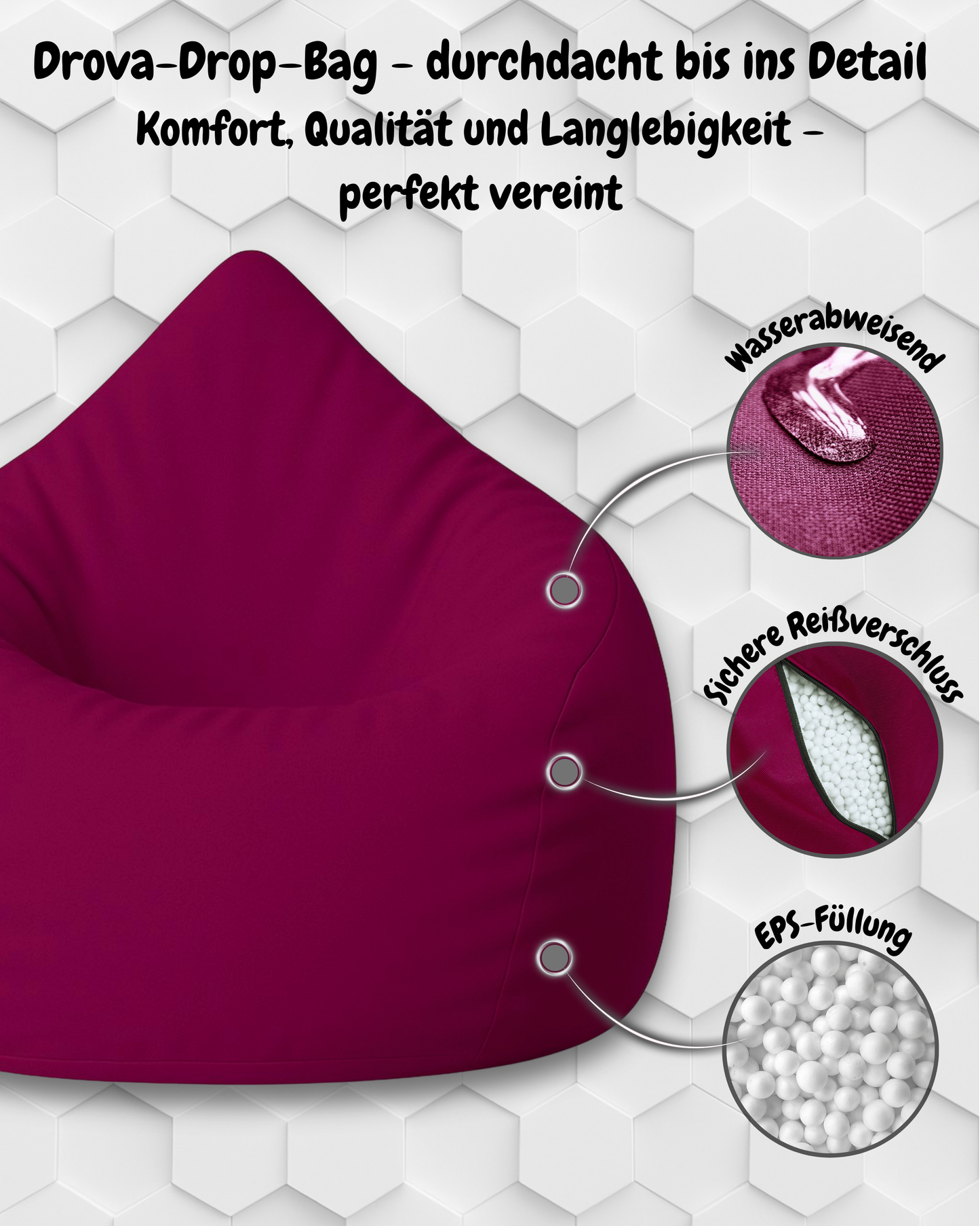 Sitzsack in Tropfenform Jumbo
