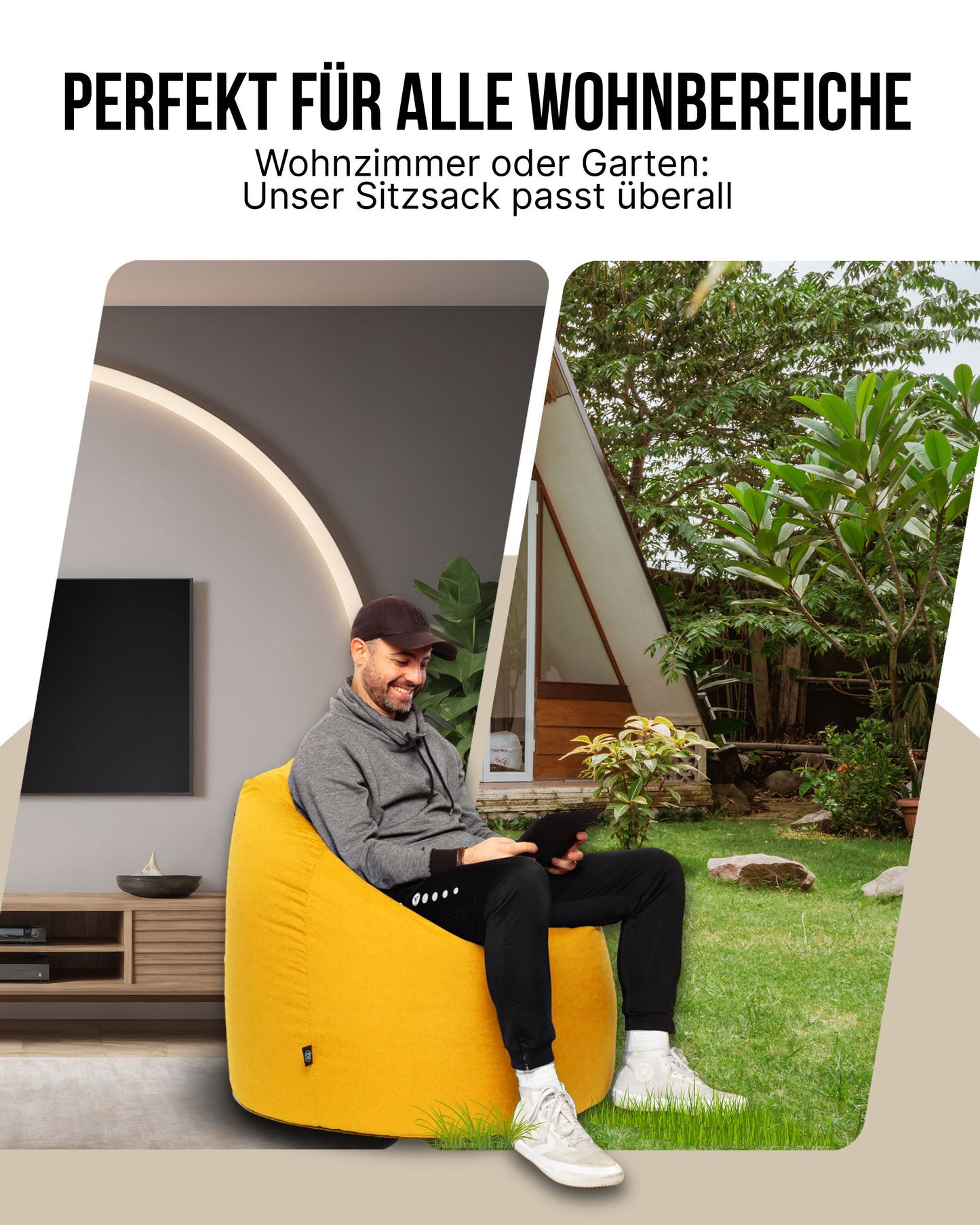 Sitzsack in Tropfenform