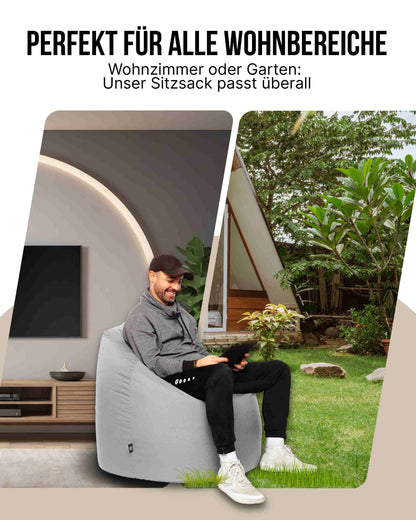 Sitzsack in Tropfenform