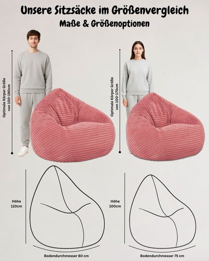 Cordino Drop Sitzsack aus Breitcord – Stylischer Komfort für jedes Zuhause