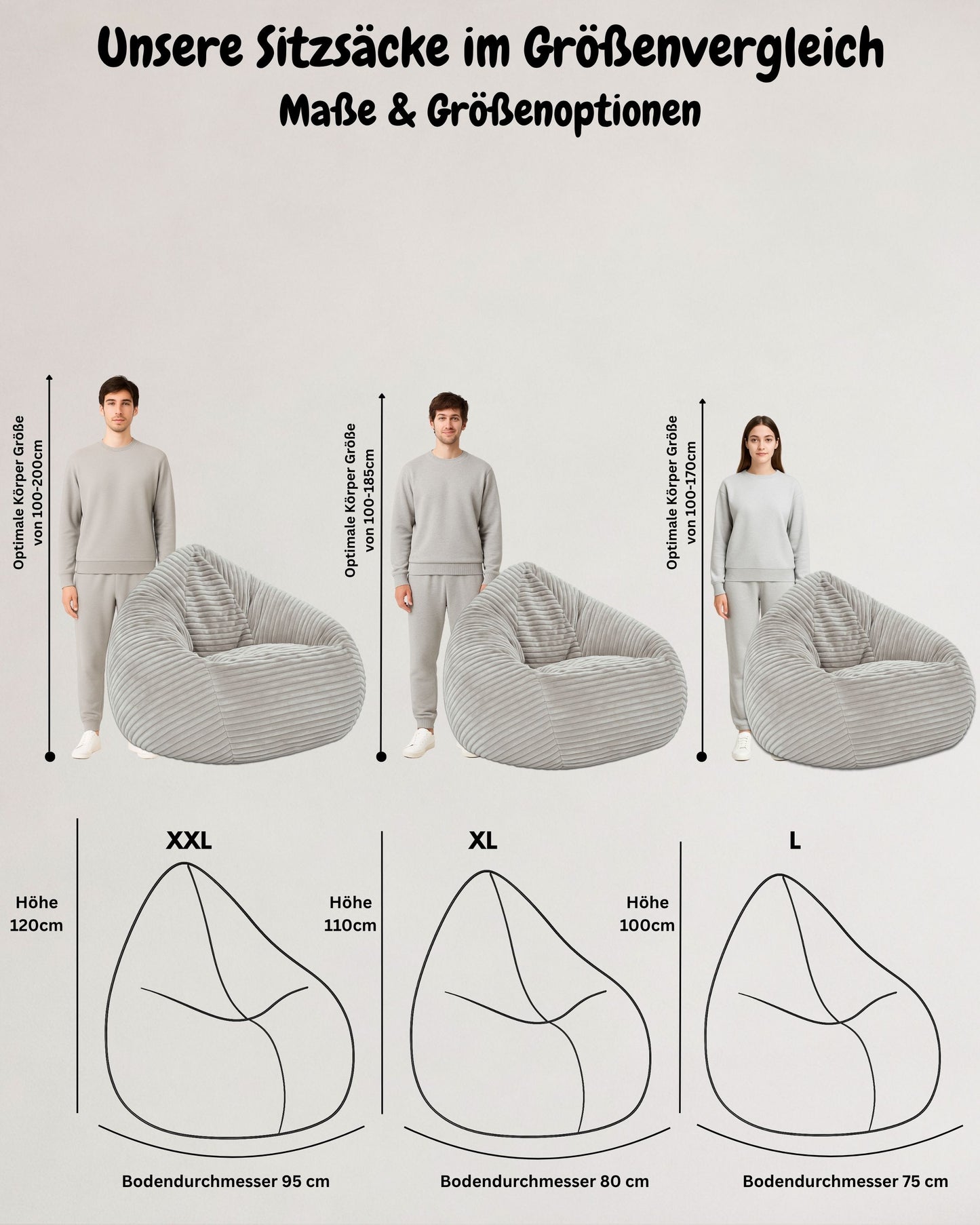 Cordino Drop Sitzsack aus Breitcord – Stylischer Komfort für jedes Zuhause
