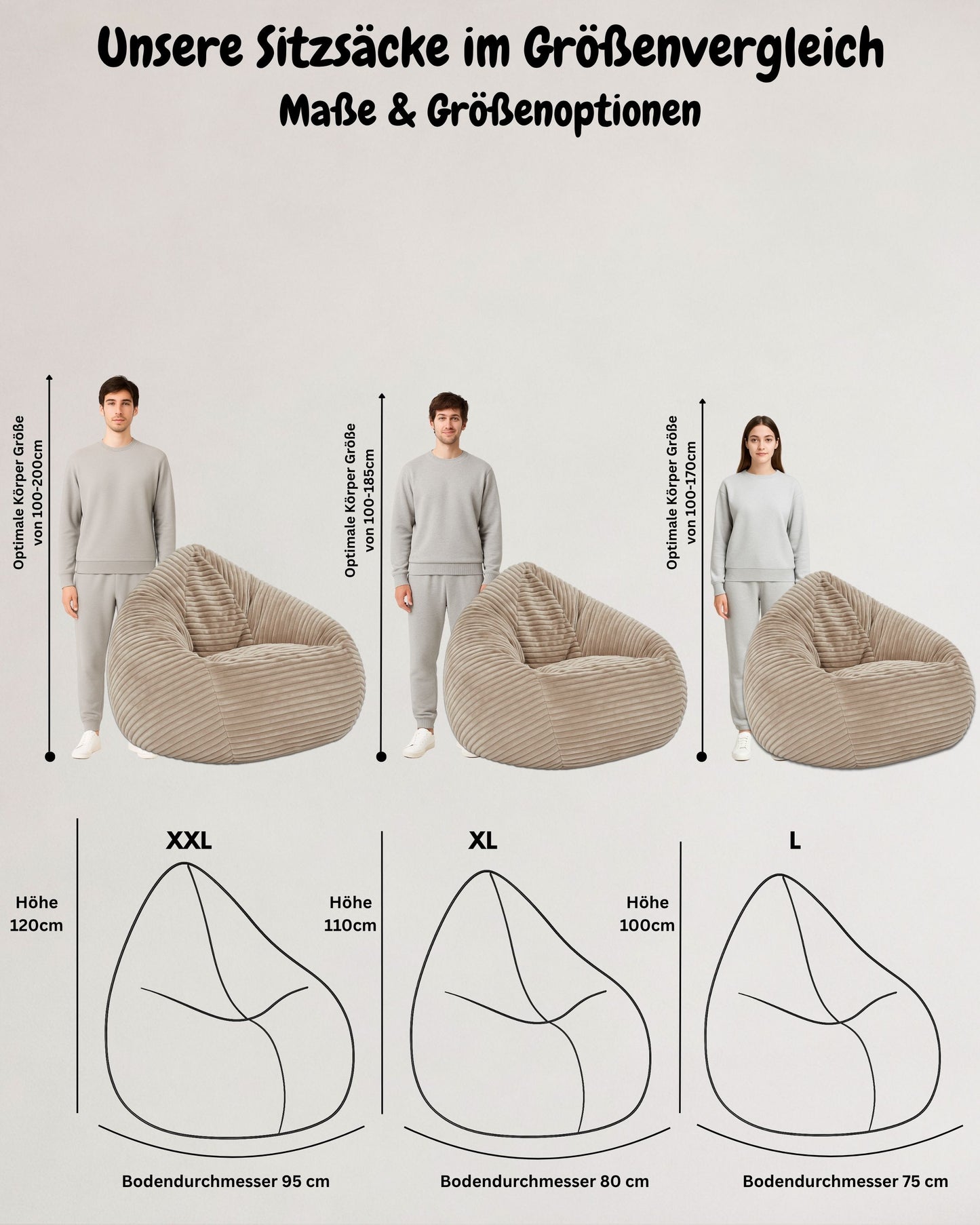 Cordino Drop Sitzsack aus Breitcord – Stylischer Komfort für jedes Zuhause
