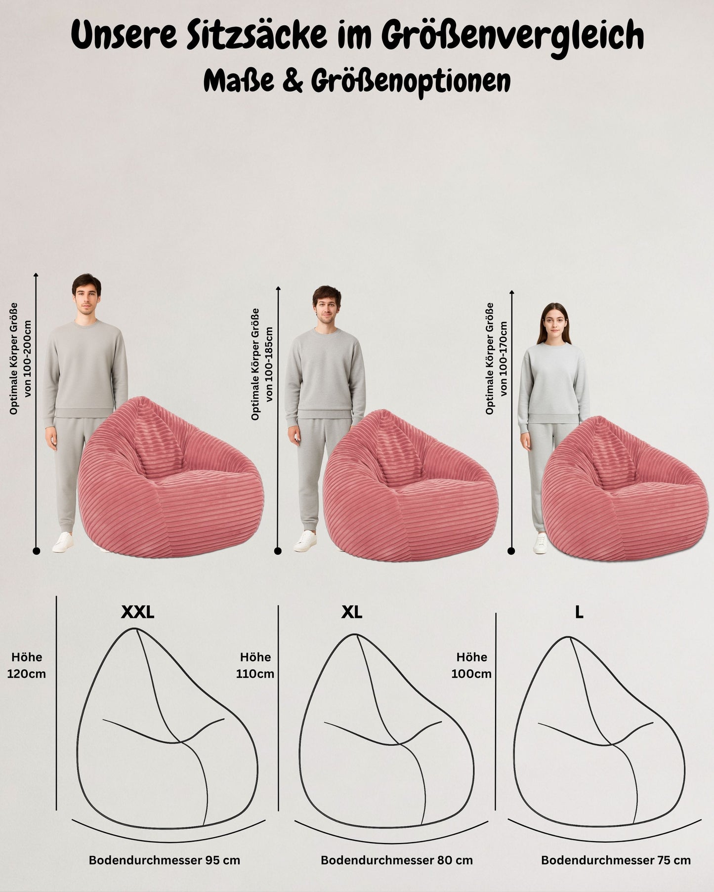 Cordino Drop Sitzsack aus Breitcord – Stylischer Komfort für jedes Zuhause