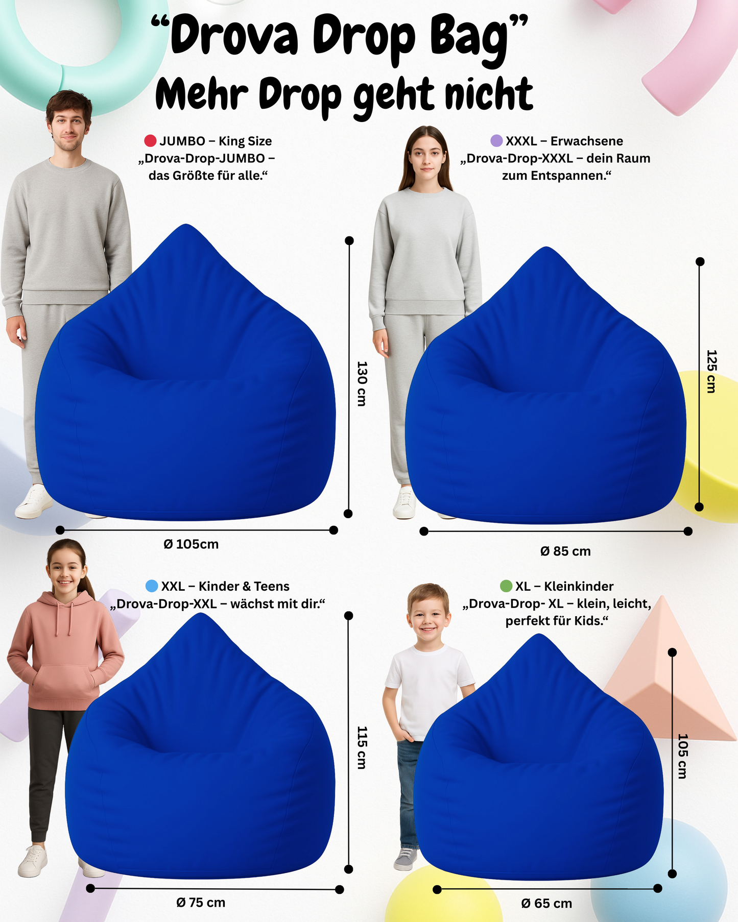 Sitzsack in Tropfenform
