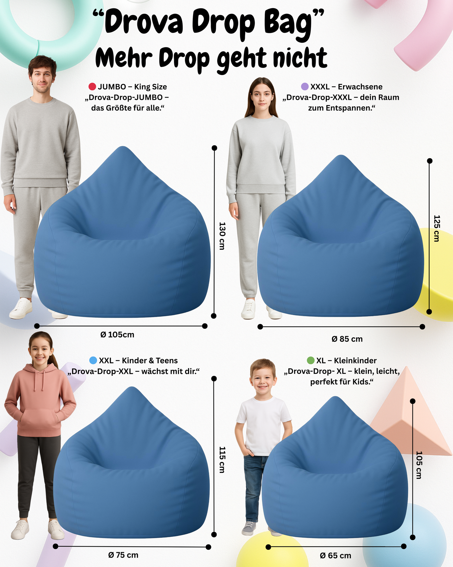 Sitzsack in Tropfenform Jumbo