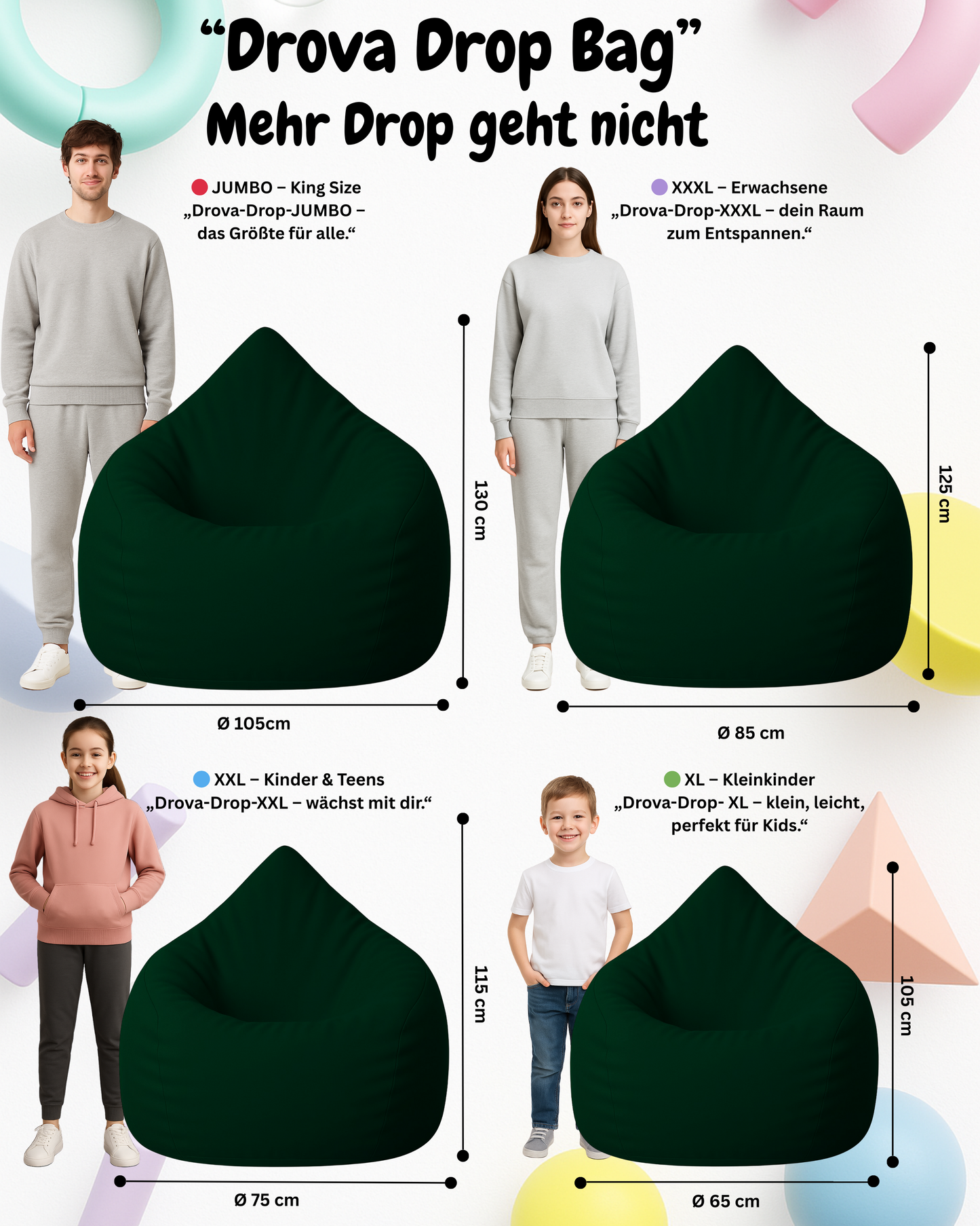 Sitzsack in Tropfenform Jumbo