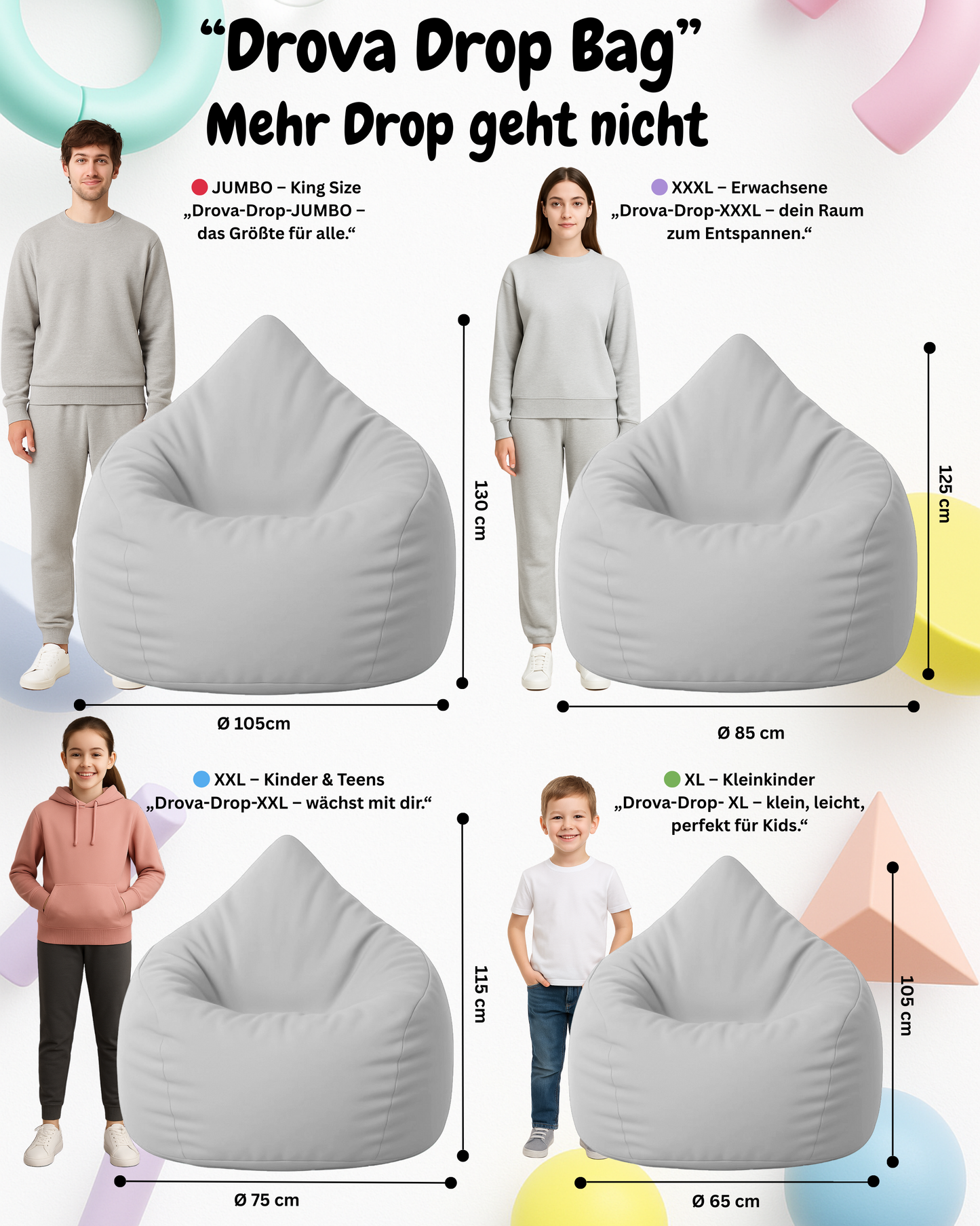 Sitzsack in Tropfenform Jumbo
