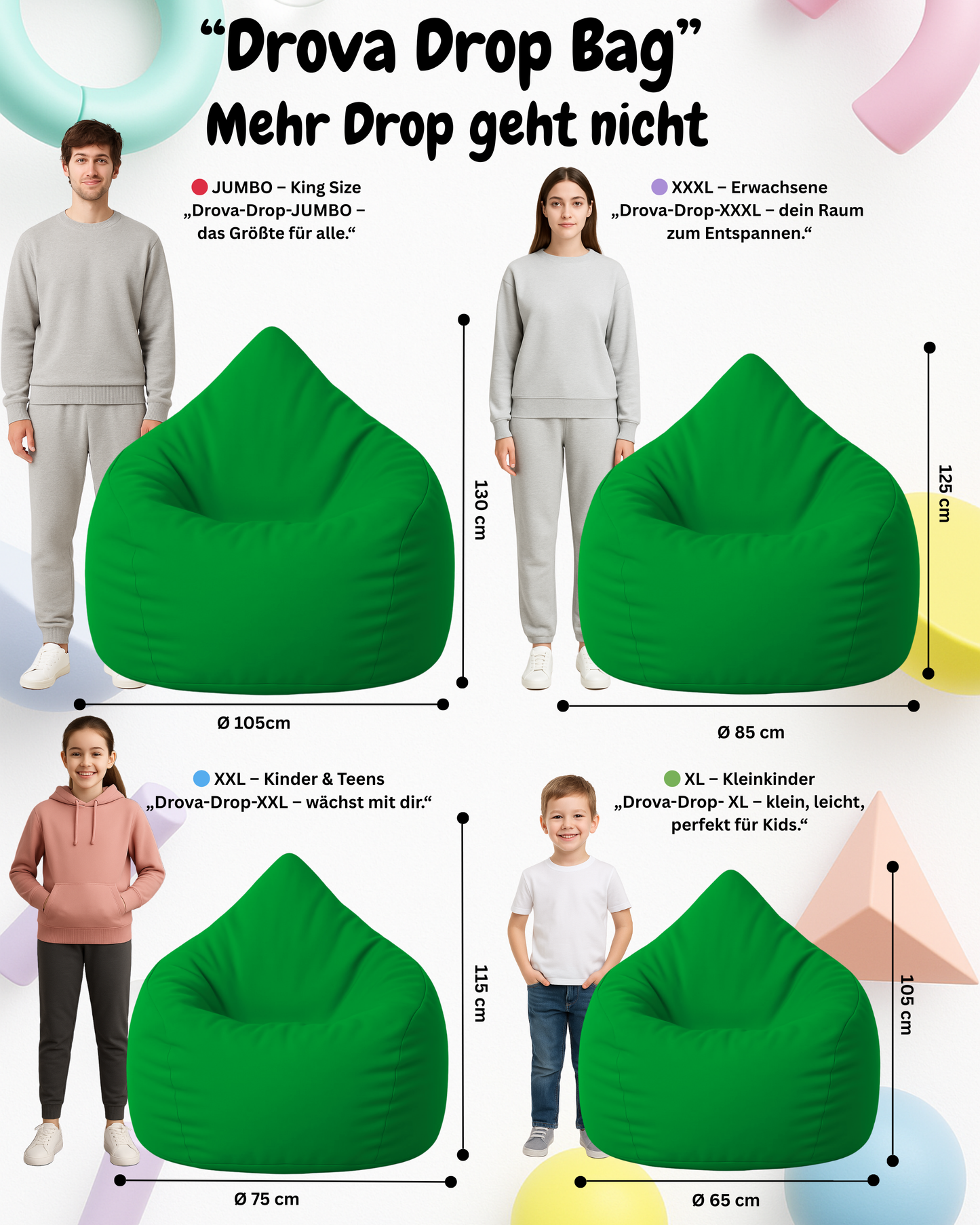 Sitzsack in Tropfenform Jumbo