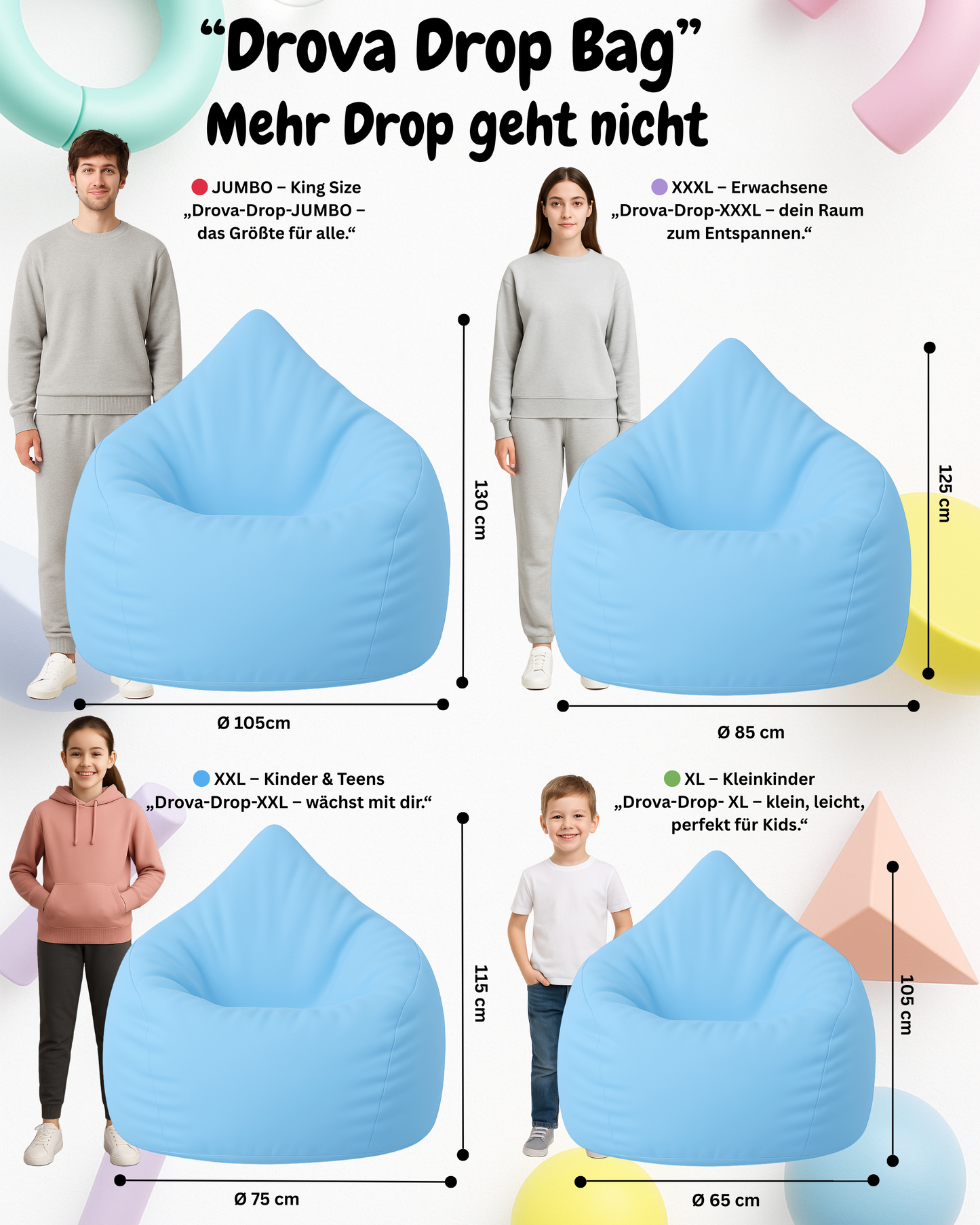 Sitzsack in Tropfenform Jumbo