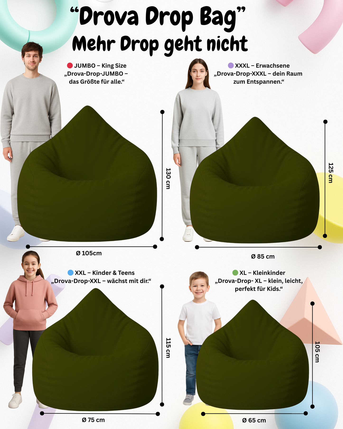 Sitzsack in Tropfenform Jumbo