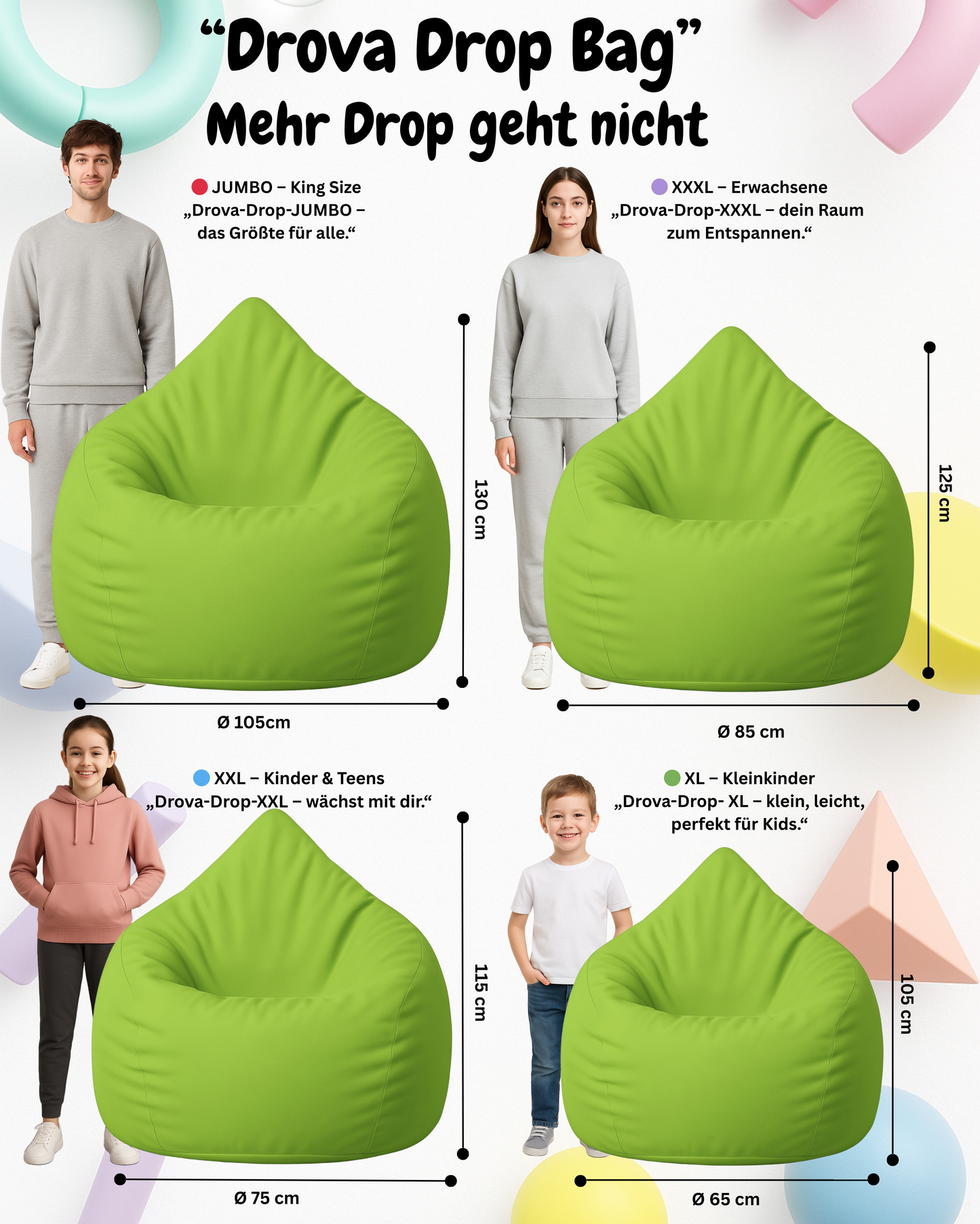 Sitzsack in Tropfenform Jumbo