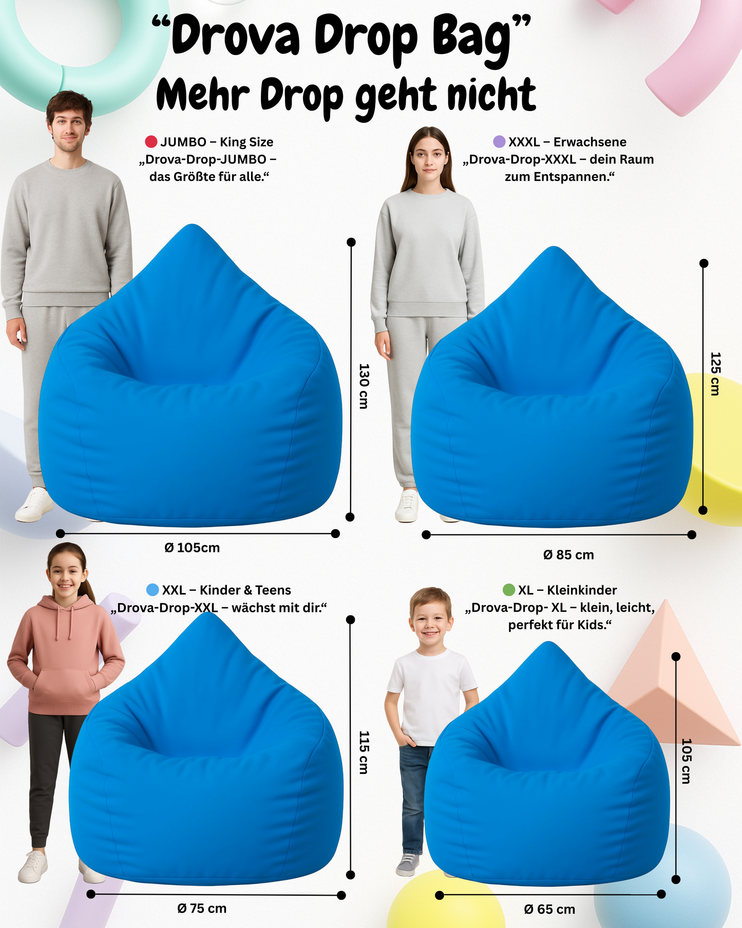 Sitzsack in Tropfenform Jumbo