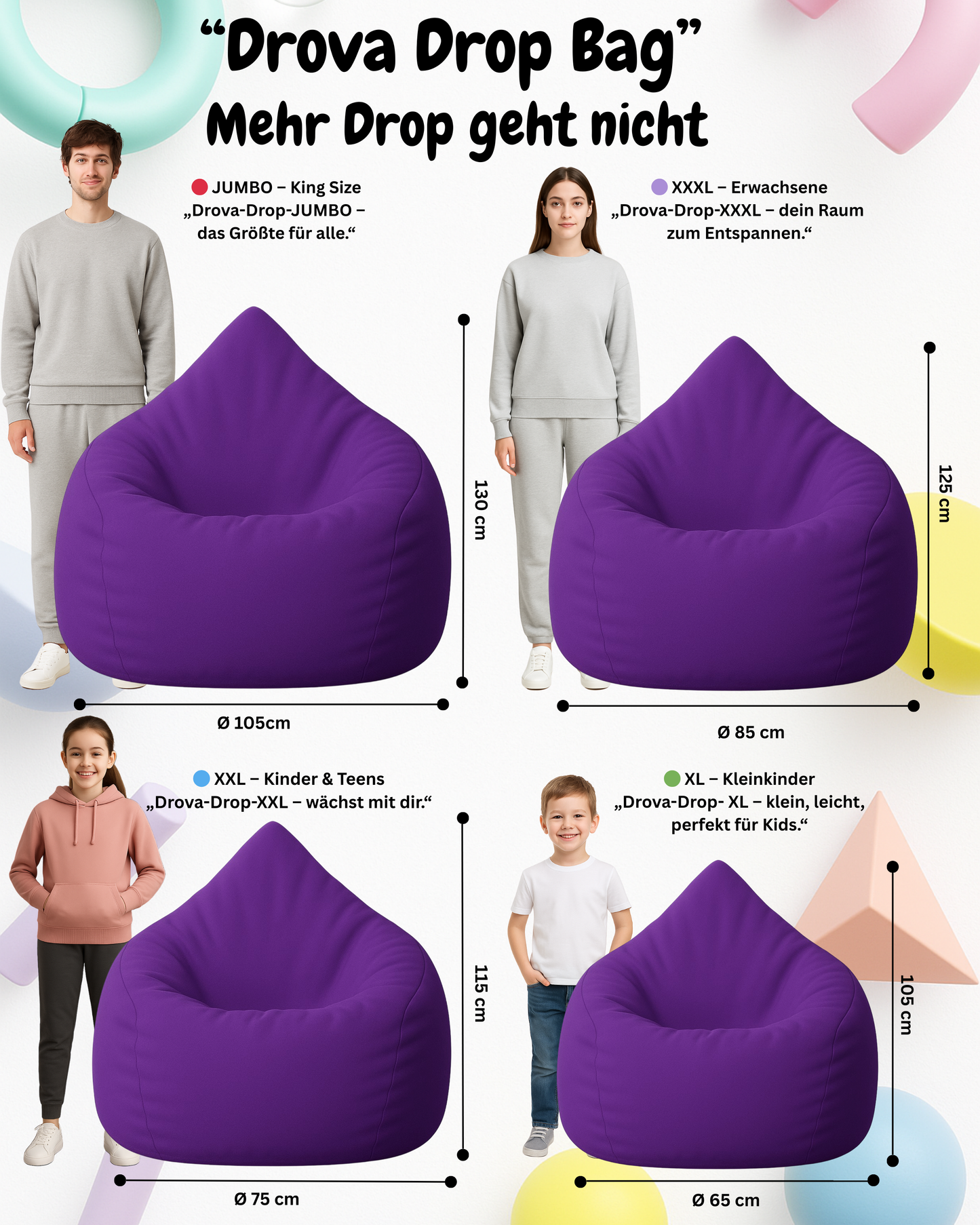 Sitzsack in Tropfenform Jumbo