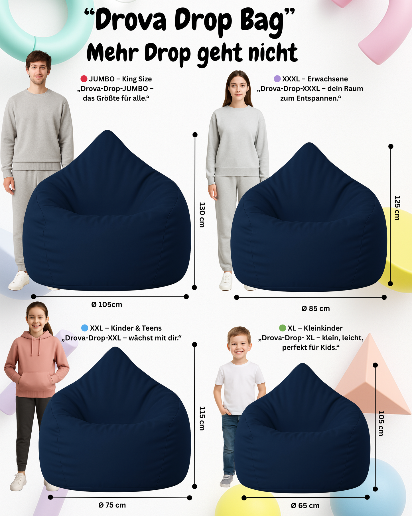 Sitzsack in Tropfenform Jumbo