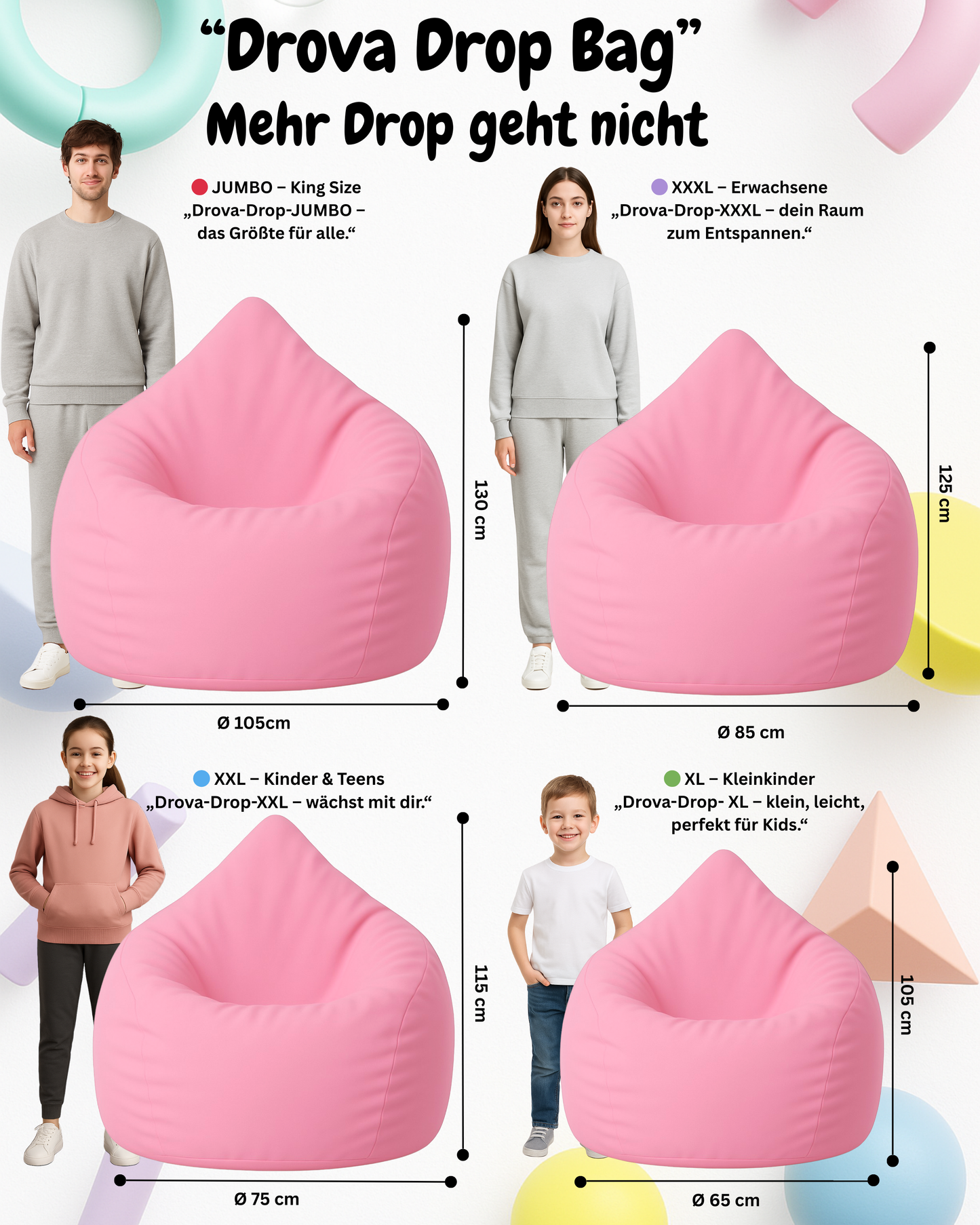 Sitzsack in Tropfenform Jumbo