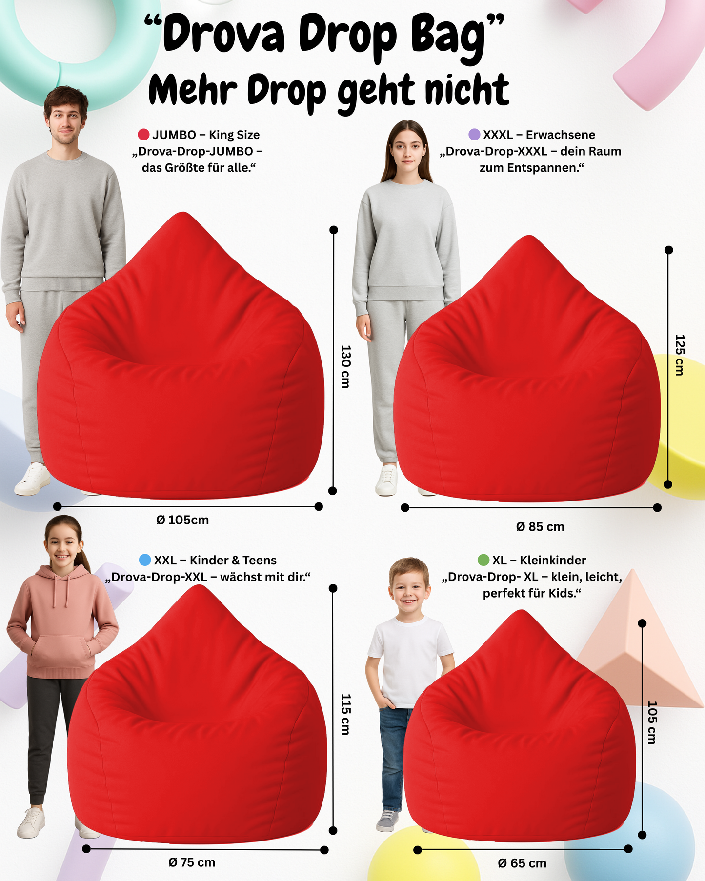 Sitzsack in Tropfenform Jumbo