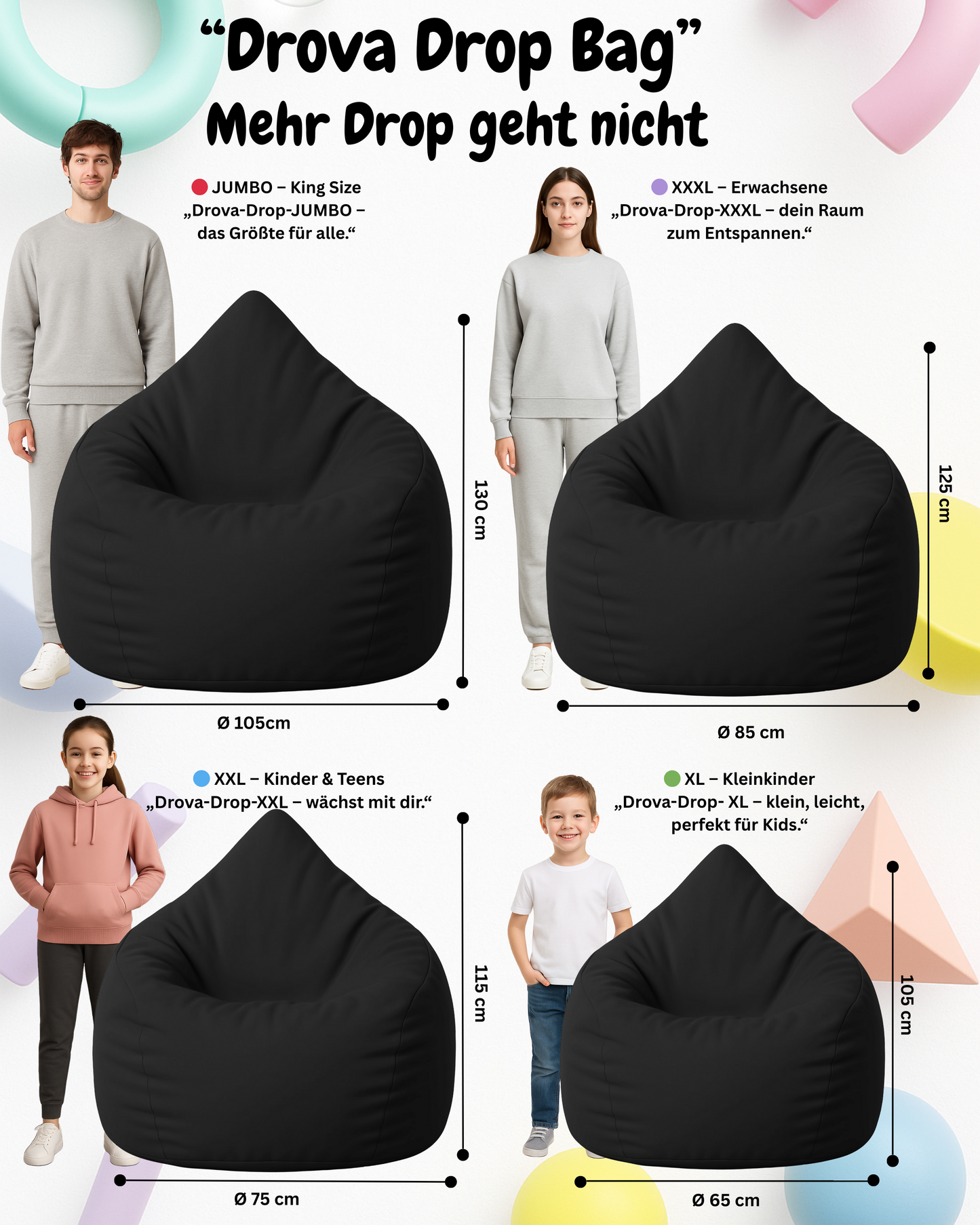 Sitzsack in Tropfenform Jumbo
