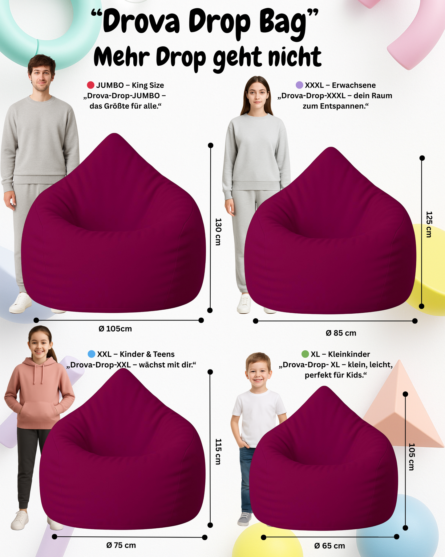 Sitzsack in Tropfenform Jumbo