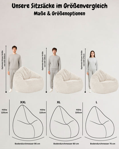 PatchHome Cordino Sitzsack aus Breitcord – Komfort pur