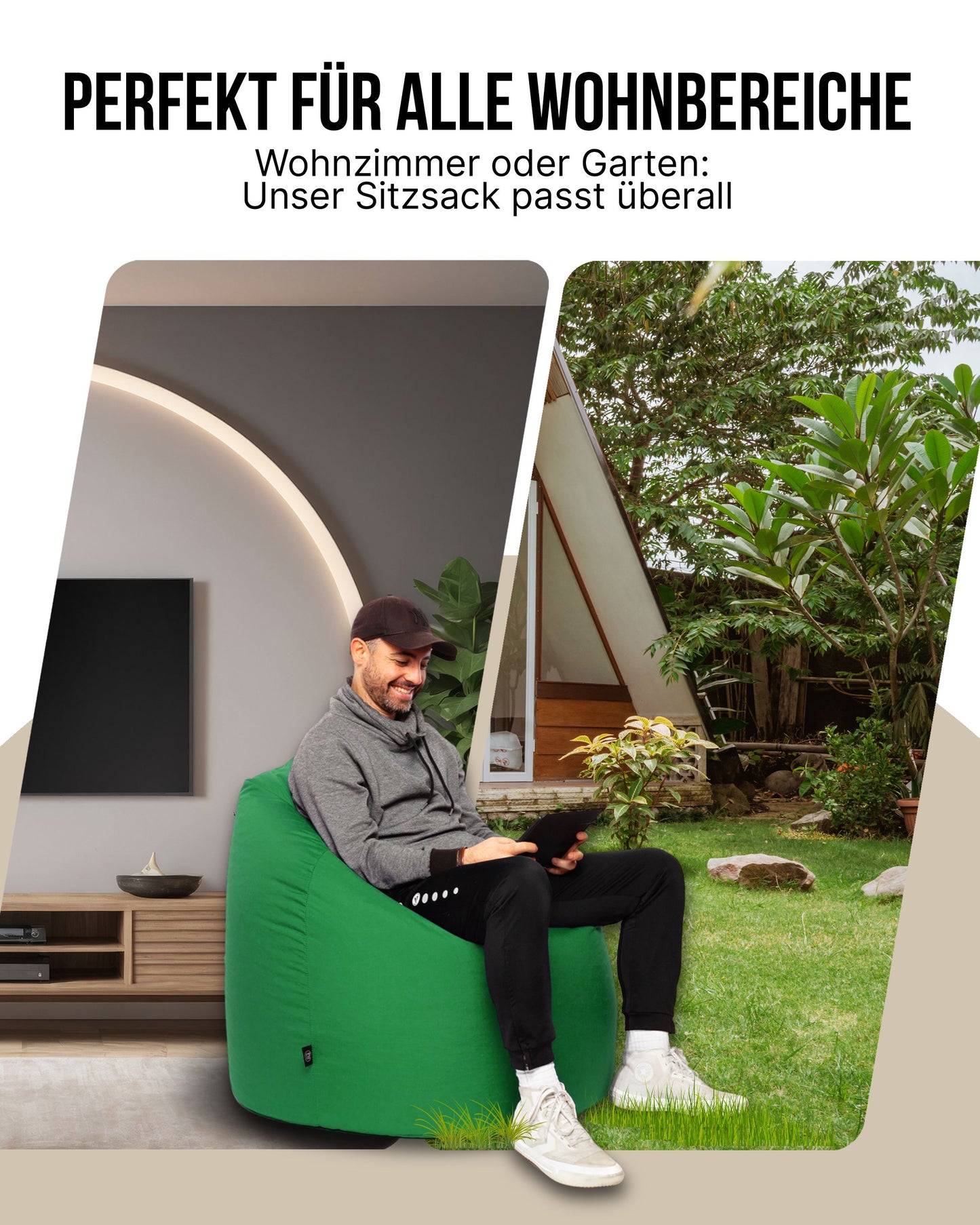 Sitzsack in Tropfenform