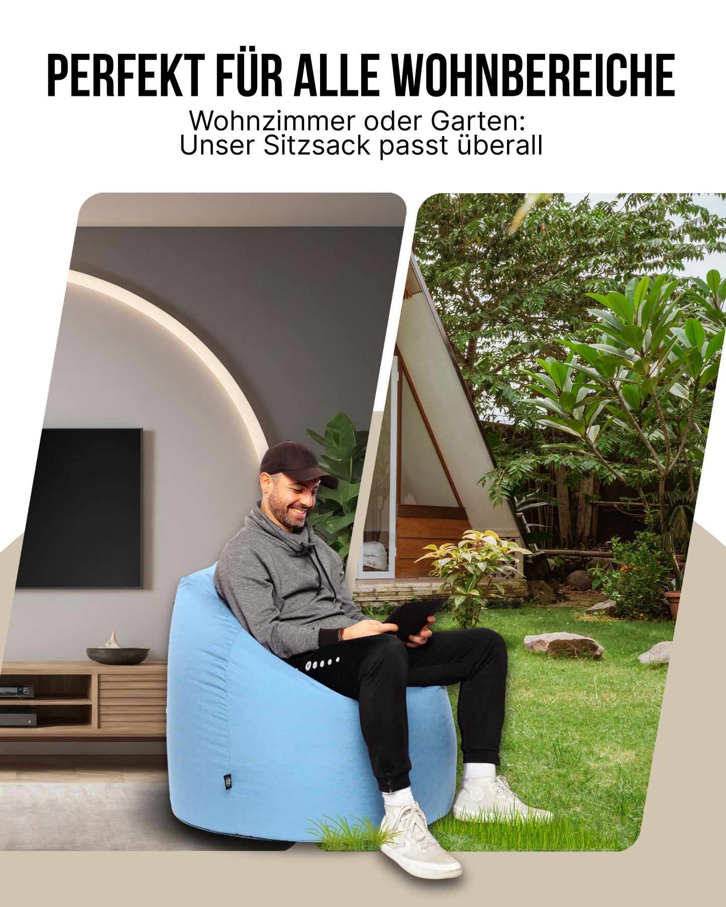 Sitzsack in Tropfenform