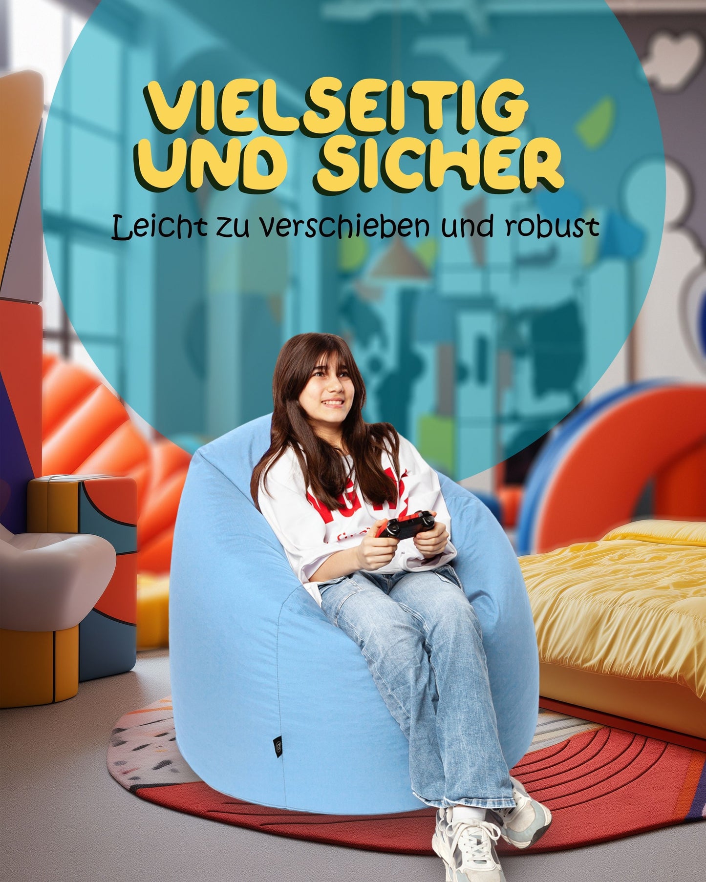 Sitzsack in Tropfenform