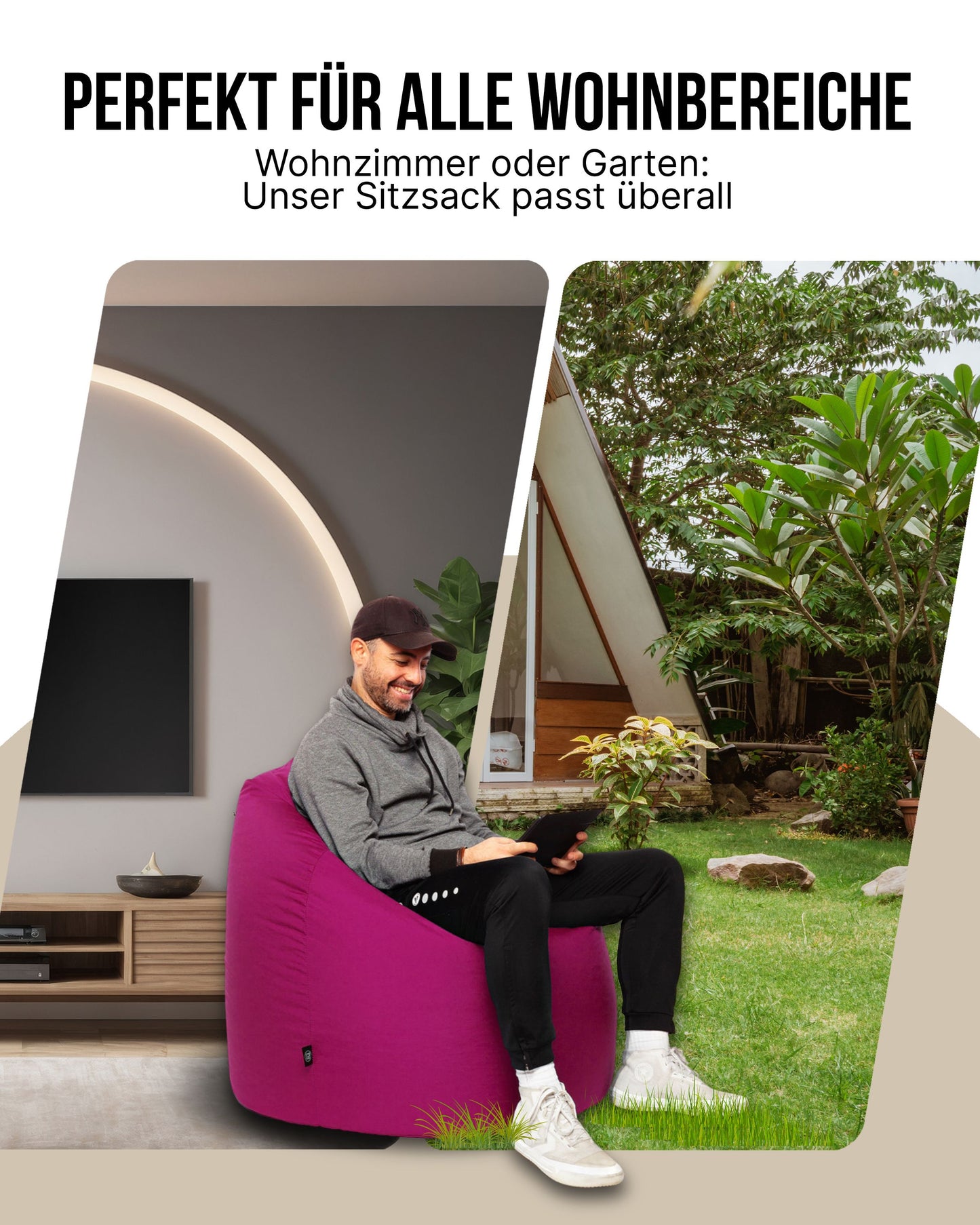 Sitzsack in Tropfenform