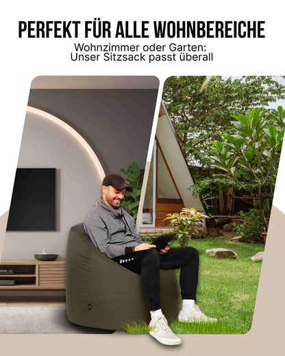 Sitzsack in Tropfenform