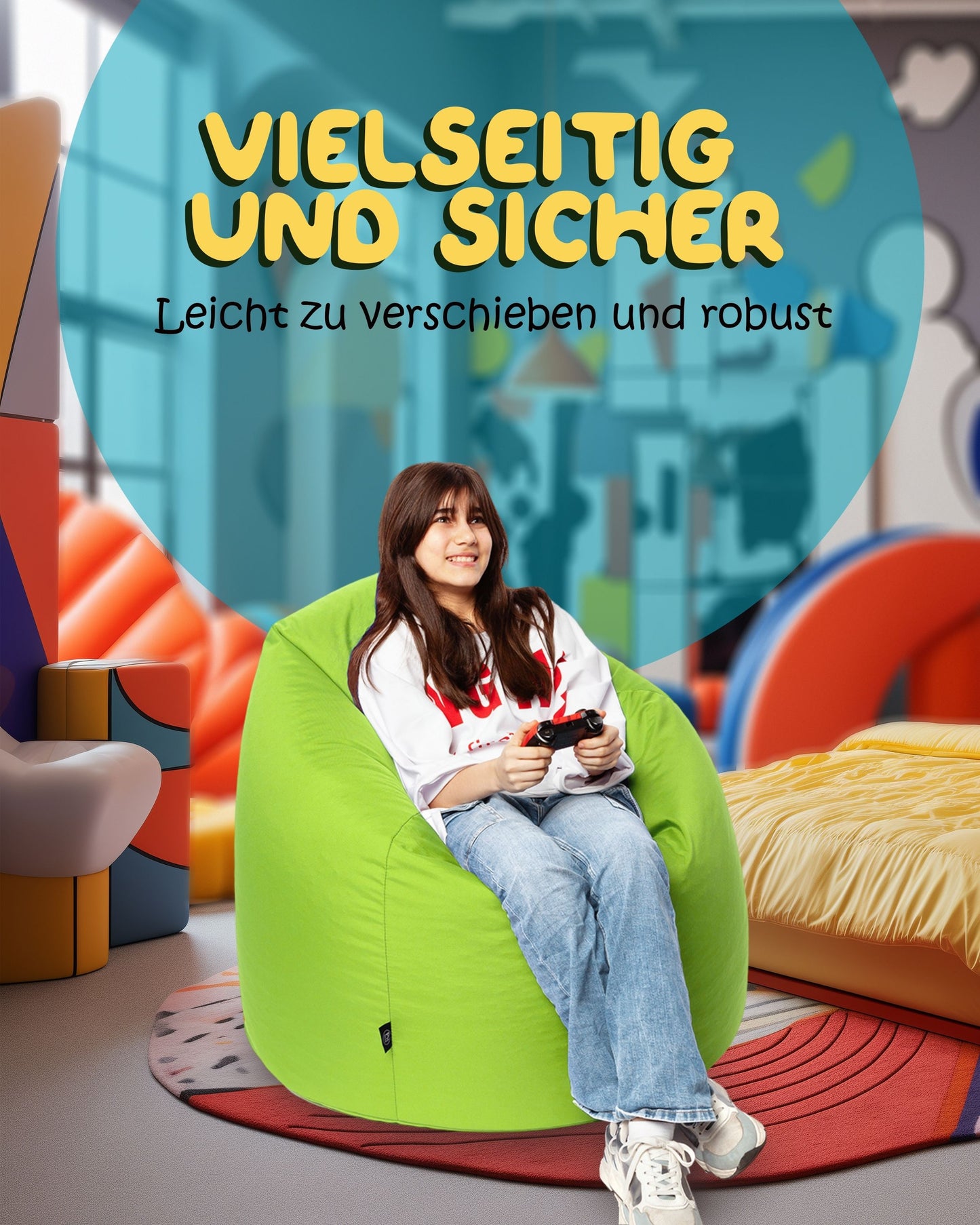 Sitzsack in Tropfenform