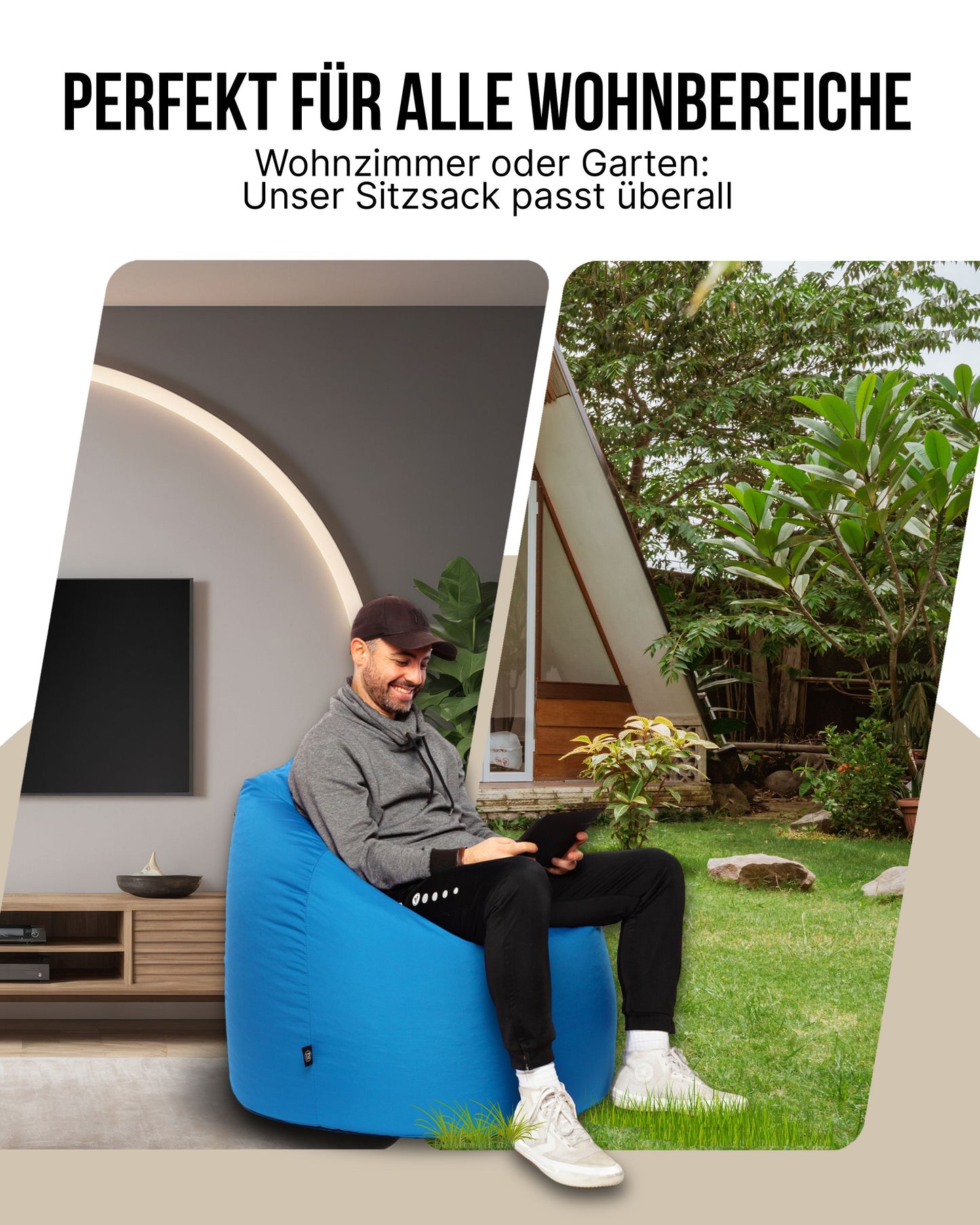 Sitzsack in Tropfenform