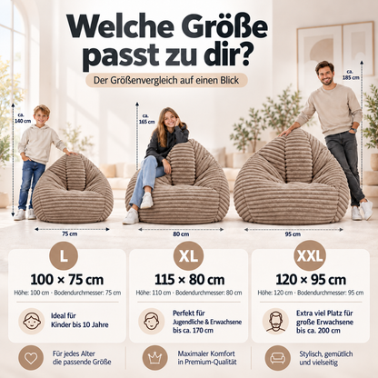 PatchHome Cordino Sitzsack aus Breitcord – Komfort pur