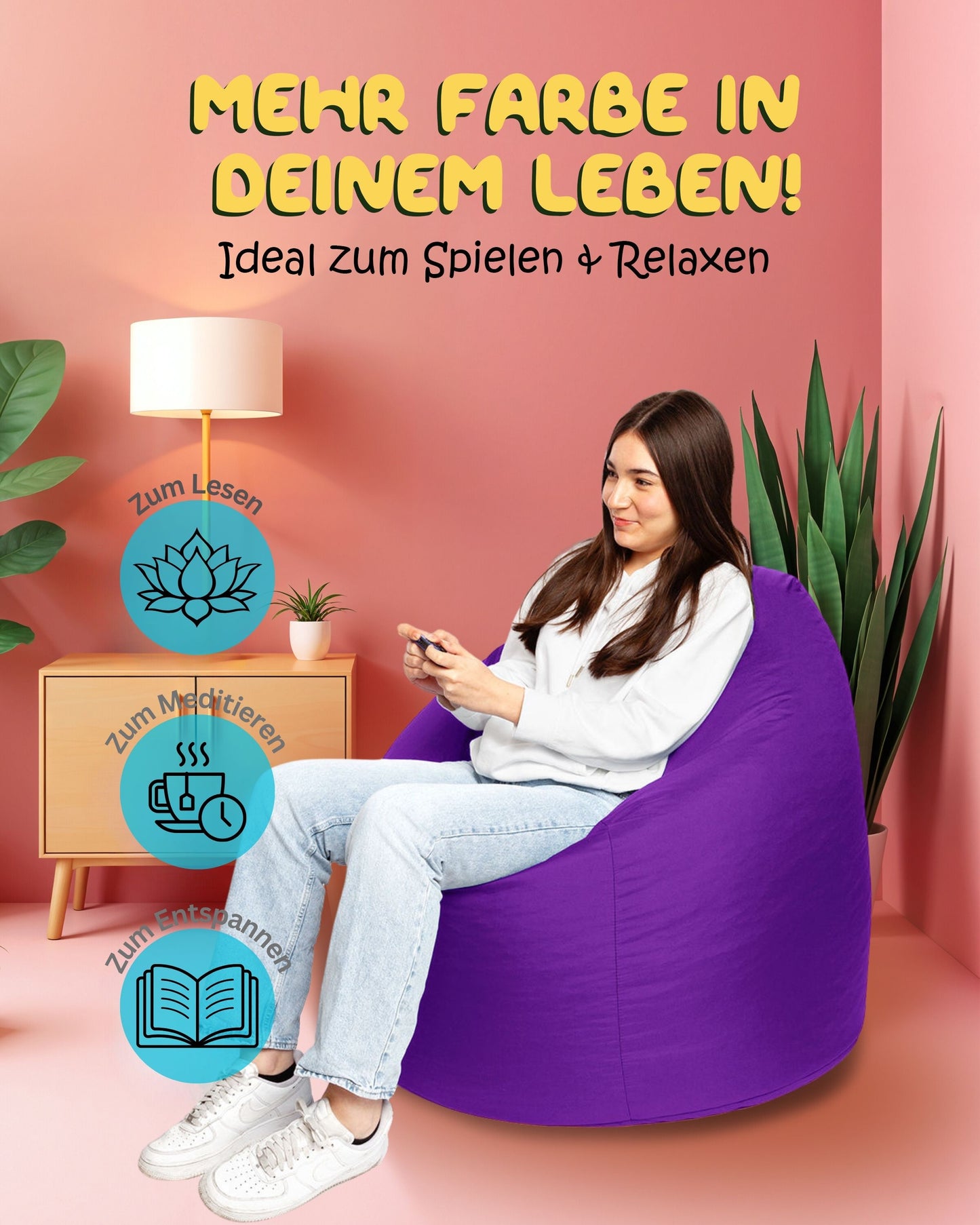 Sitzsack in Tropfenform