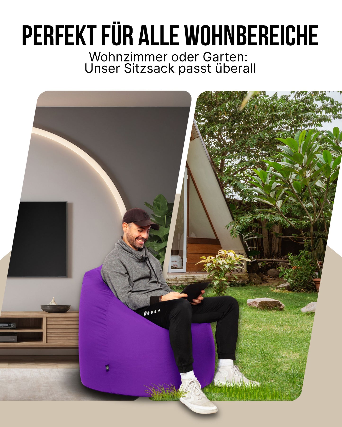 Sitzsack in Tropfenform