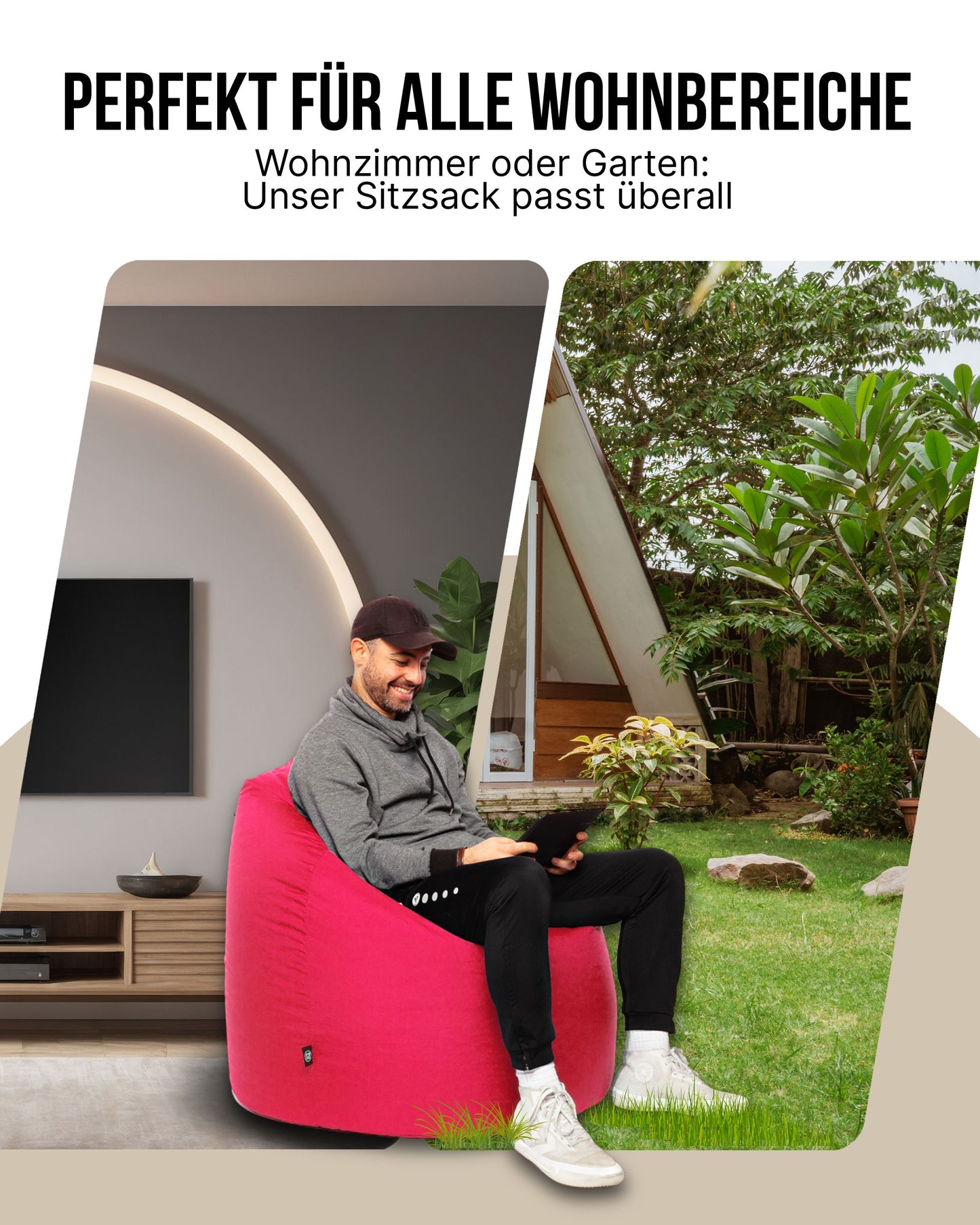 Sitzsack in Tropfenform