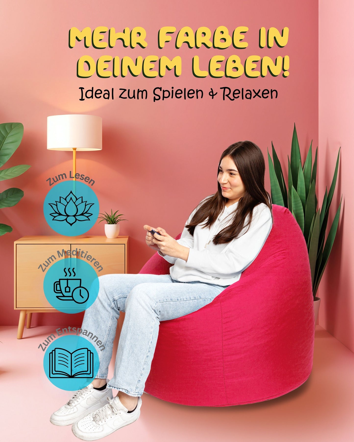 Sitzsack in Tropfenform