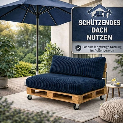 Paletti Cord™ Palettenpolster Set – Sitz- & Rückenkissen für Europaletten