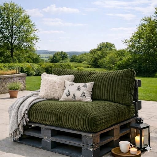 Paletti Cord™ Palettenpolster Set – Sitz- & Rückenkissen für Europaletten