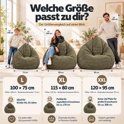 PatchHome Cordino Sitzsack aus Breitcord – Komfort pur