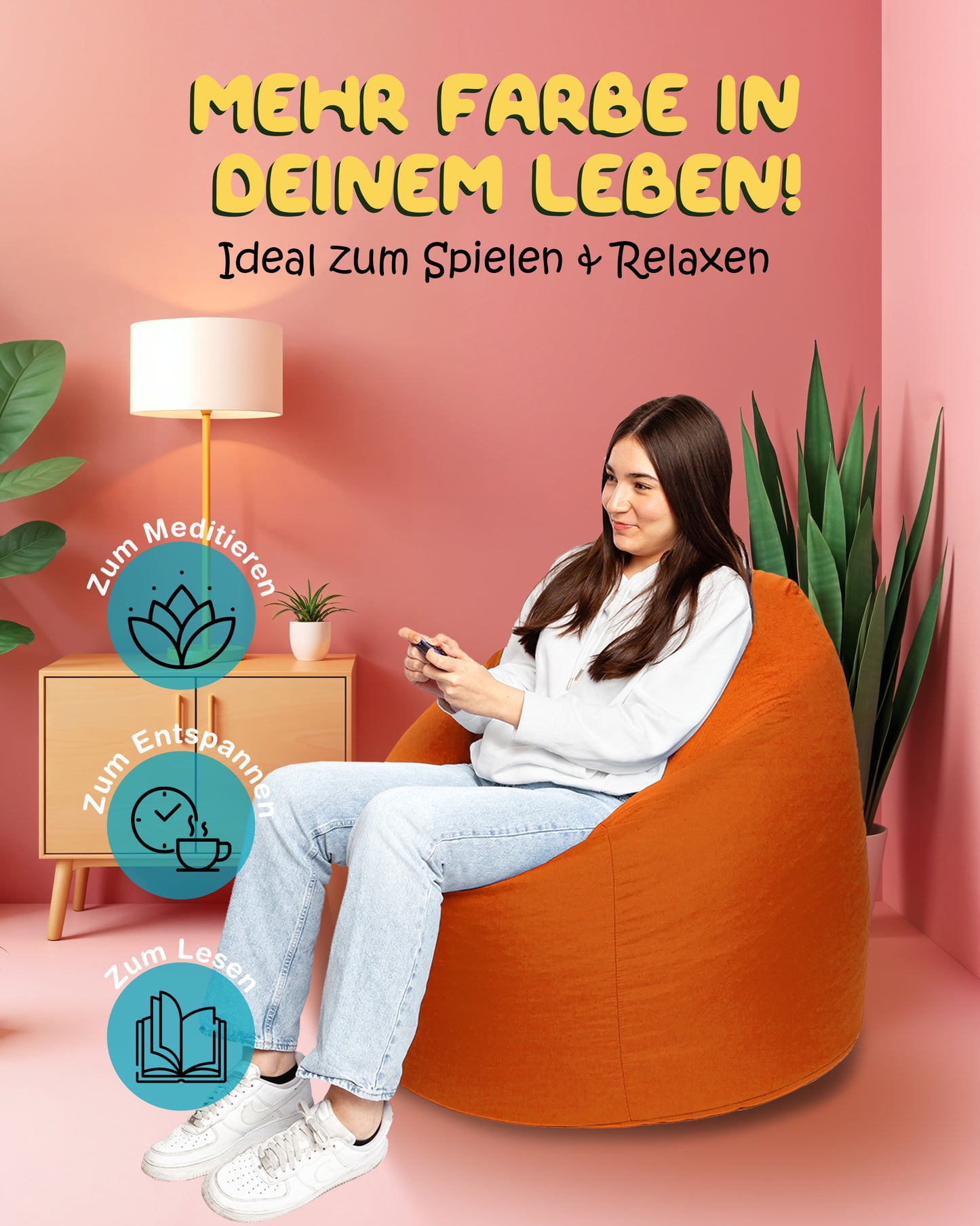 Sitzsack in Tropfenform