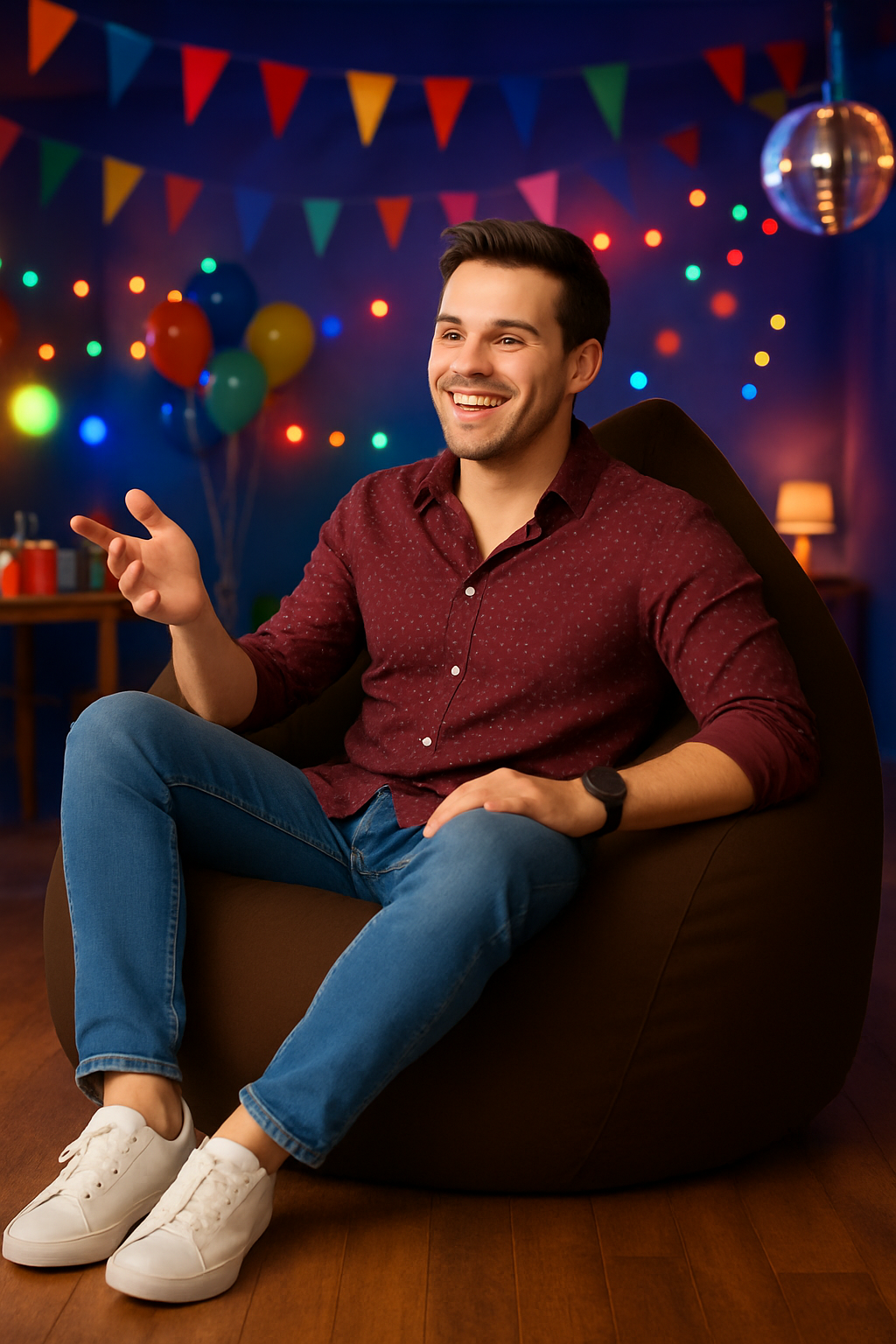 Sitzsack in Tropfenform