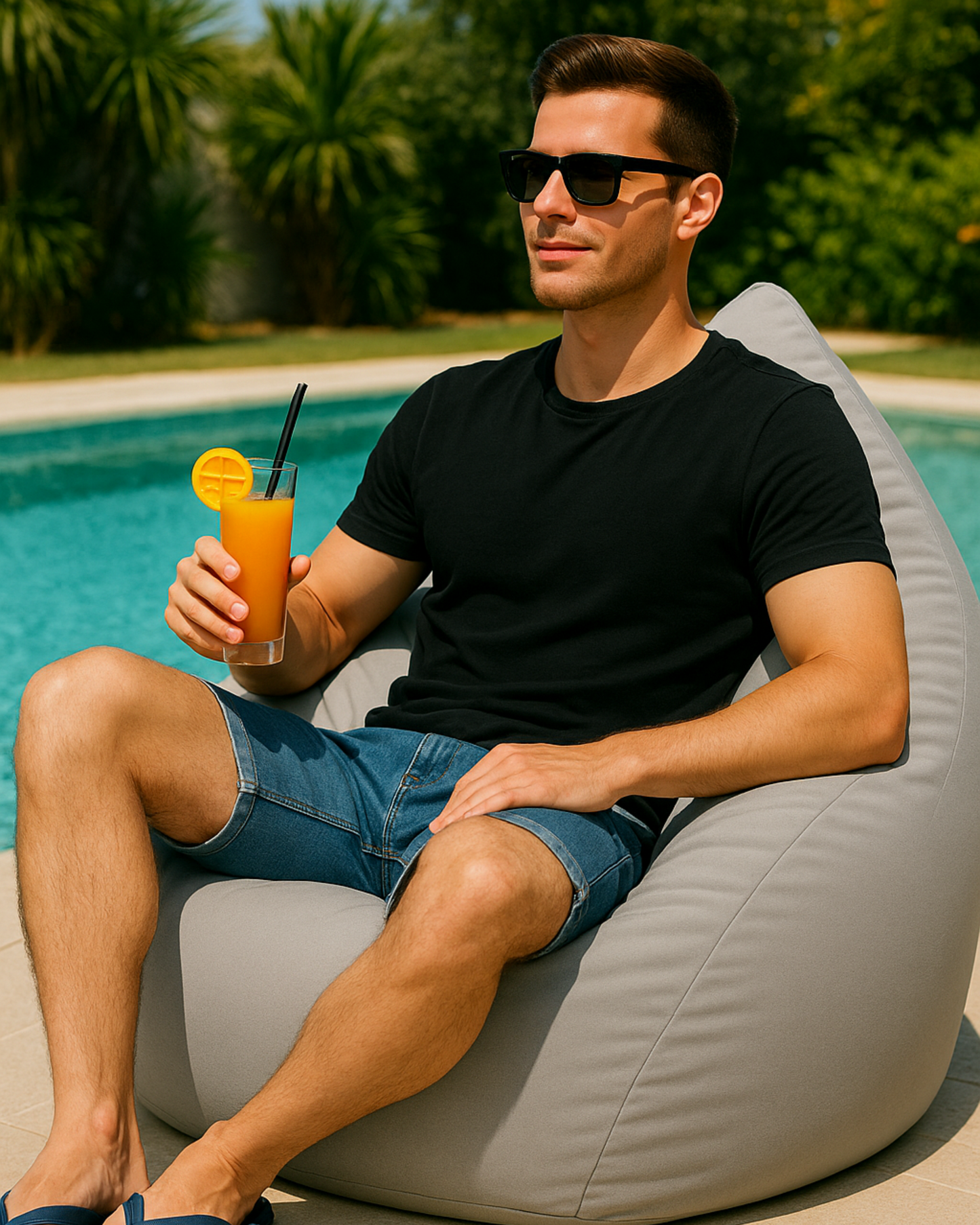 Sitzsack in Tropfenform