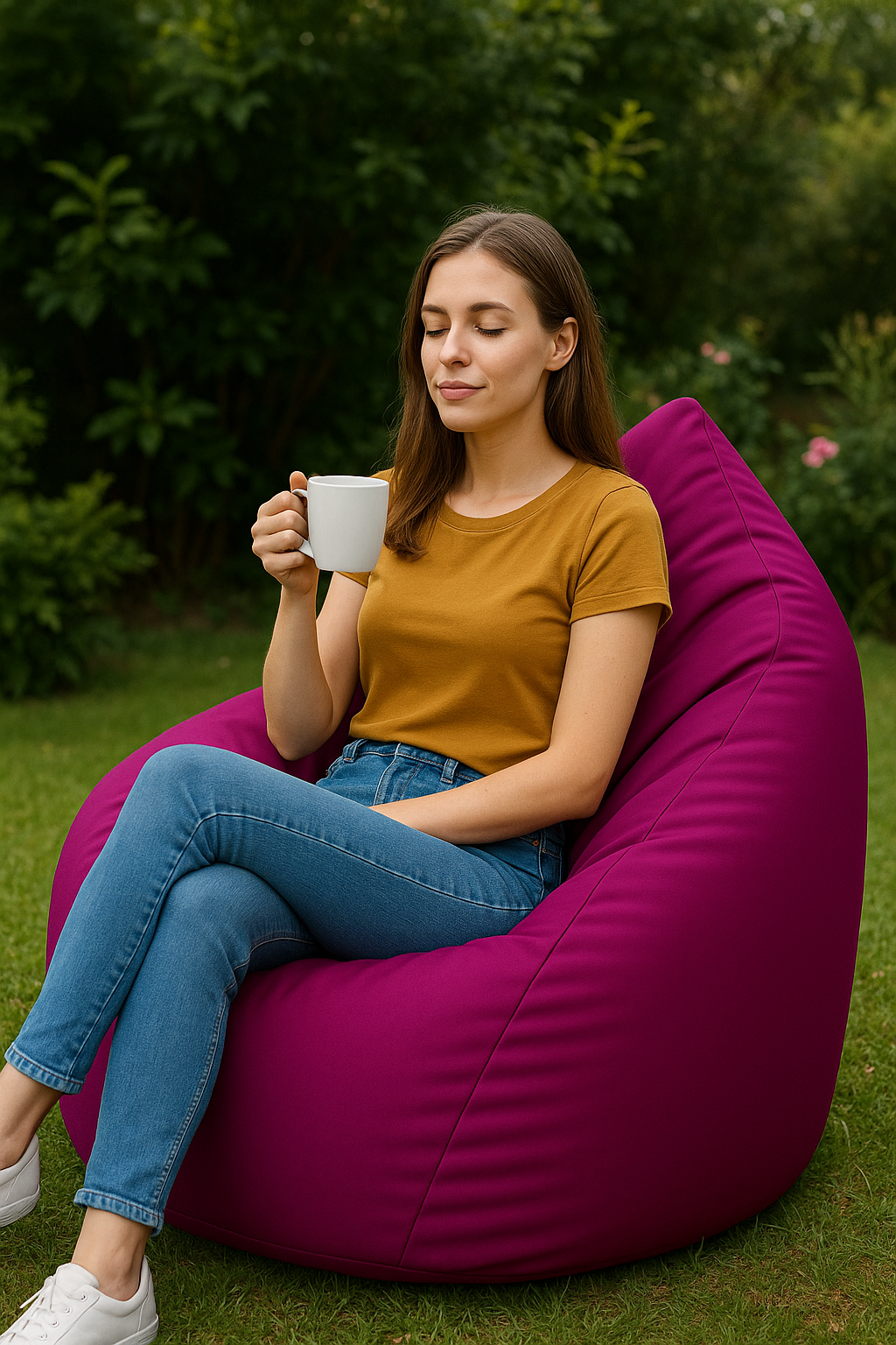 Sitzsack in Tropfenform