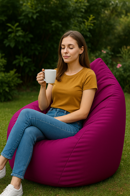 Sitzsack in Tropfenform