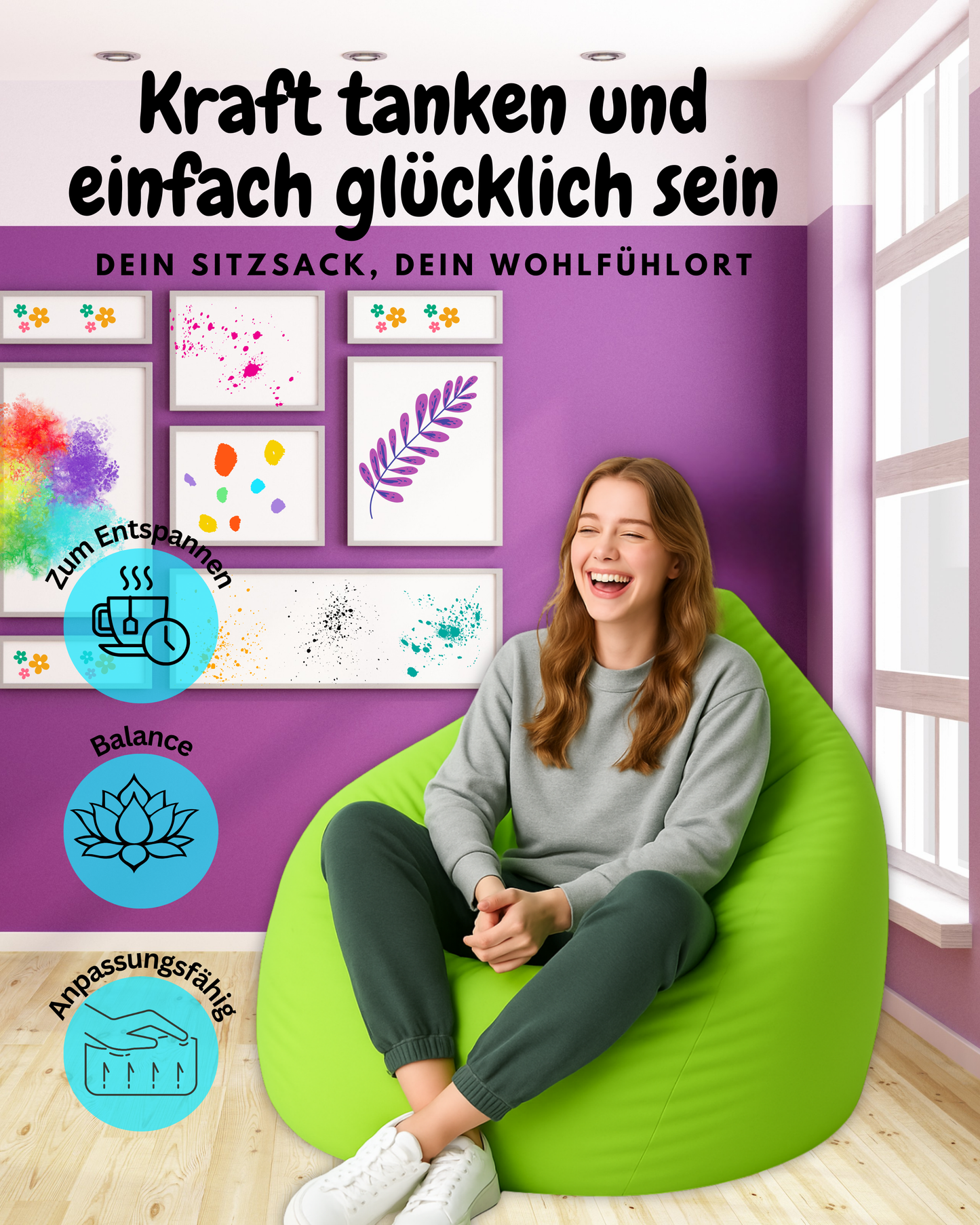 Sitzsack in Tropfenform Jumbo