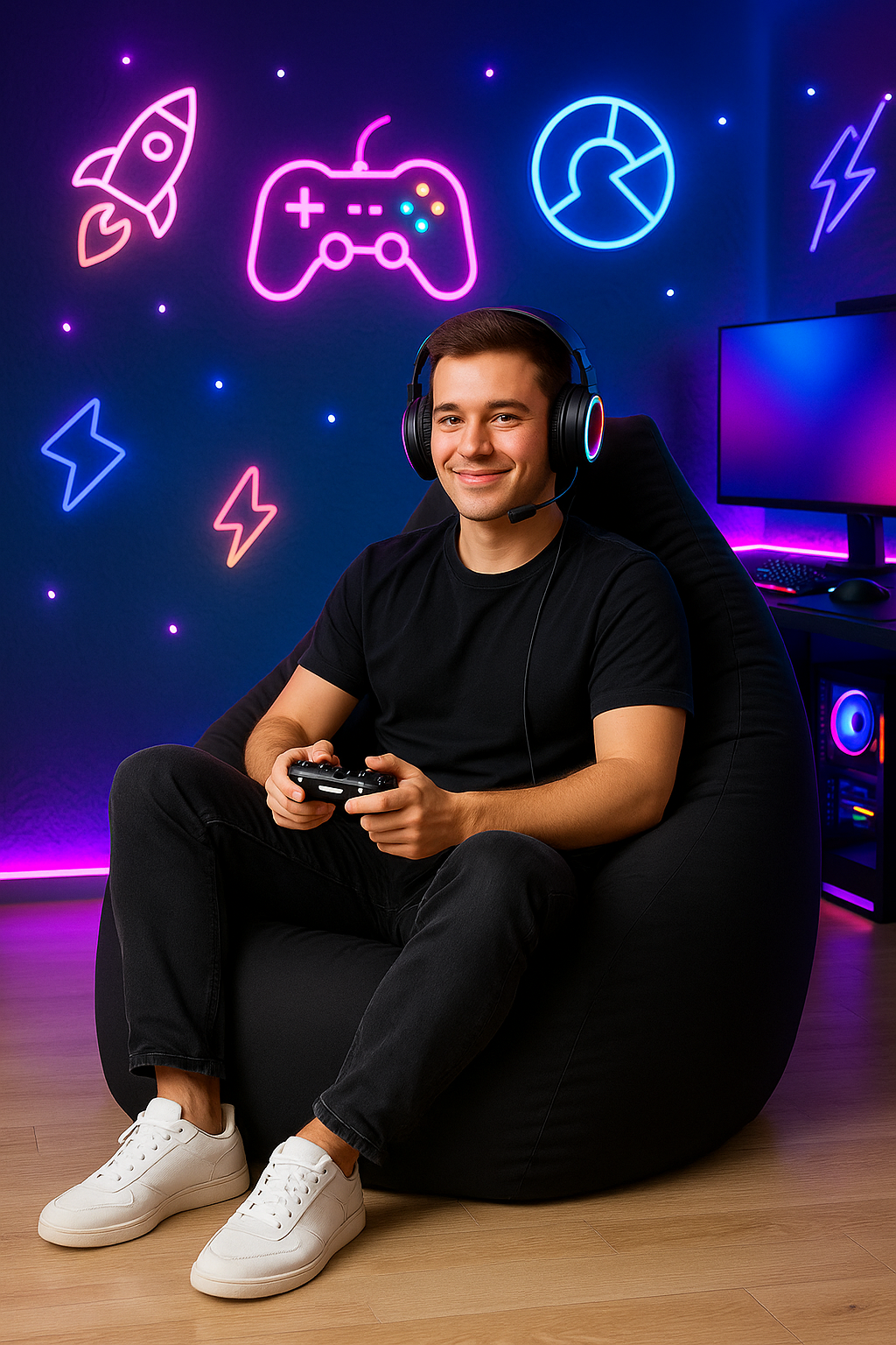 Sitzsack in Tropfenform