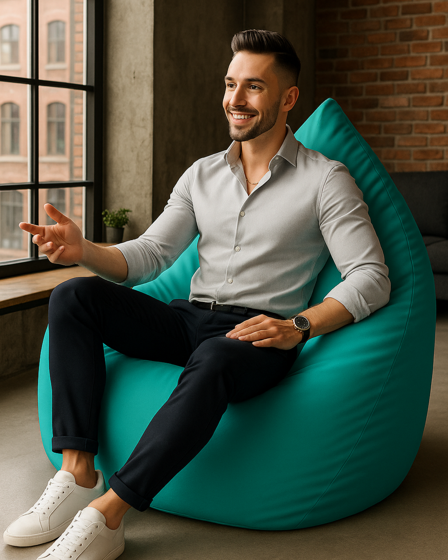 Sitzsack in Tropfenform